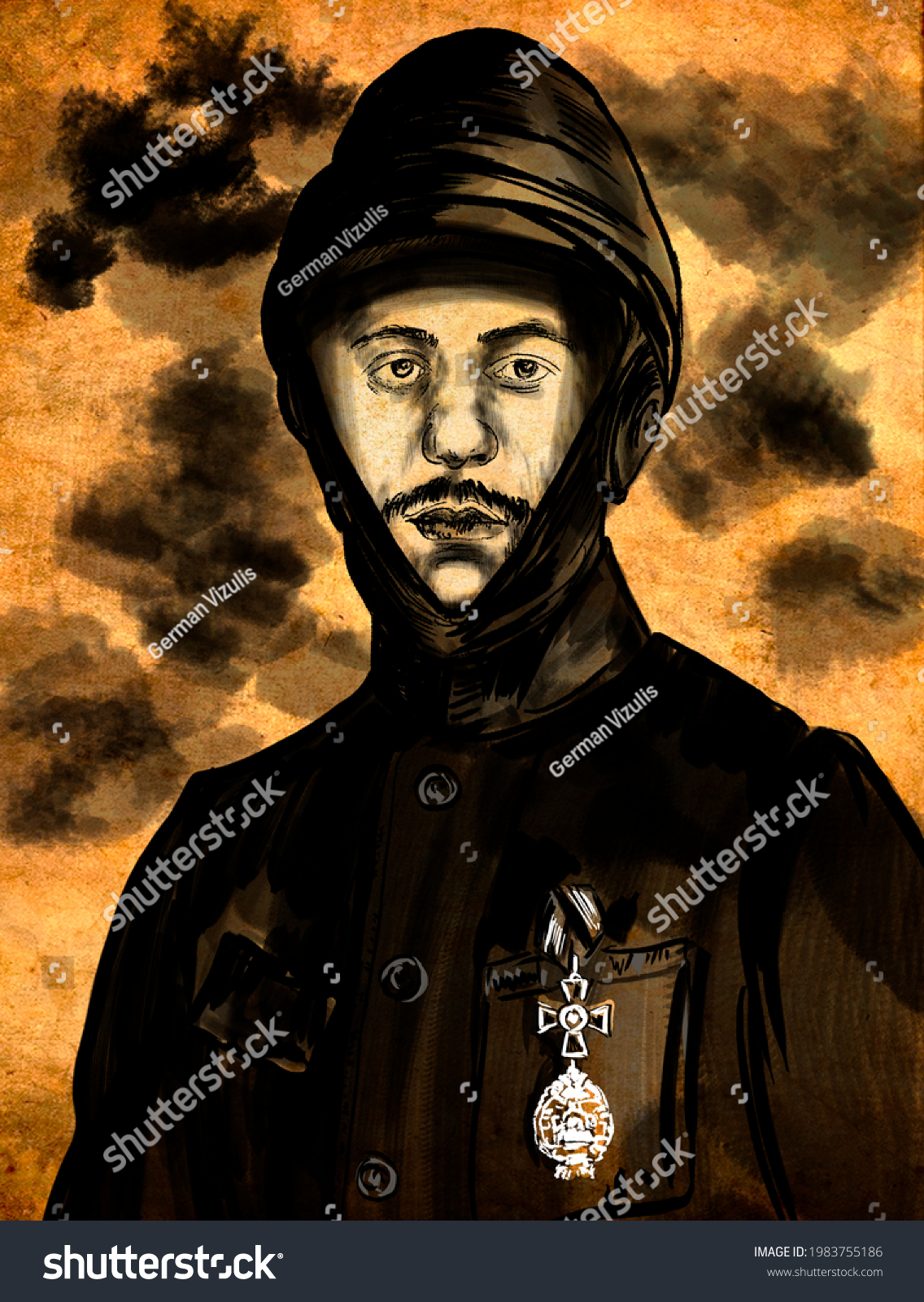 Igor Sikorsky Aviation Pioneer Father Global Stock Illustration ...