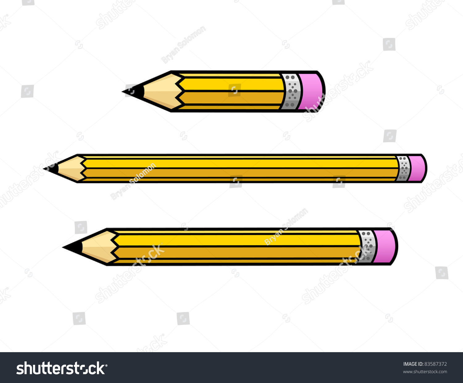 Illustrated Pencils In Various Lengths - High Resolution Jpeg Version ...