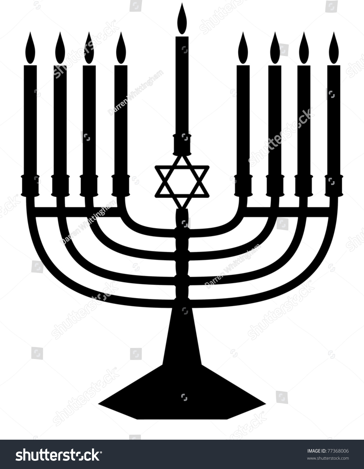 Illustrated Silhouette Of A Jewish Menorah Stock Photo 77368006 ...