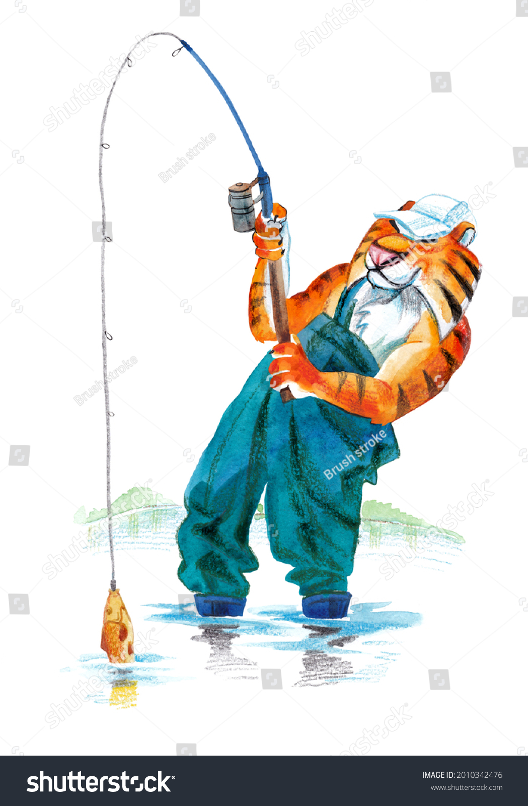 fishing pole tiger