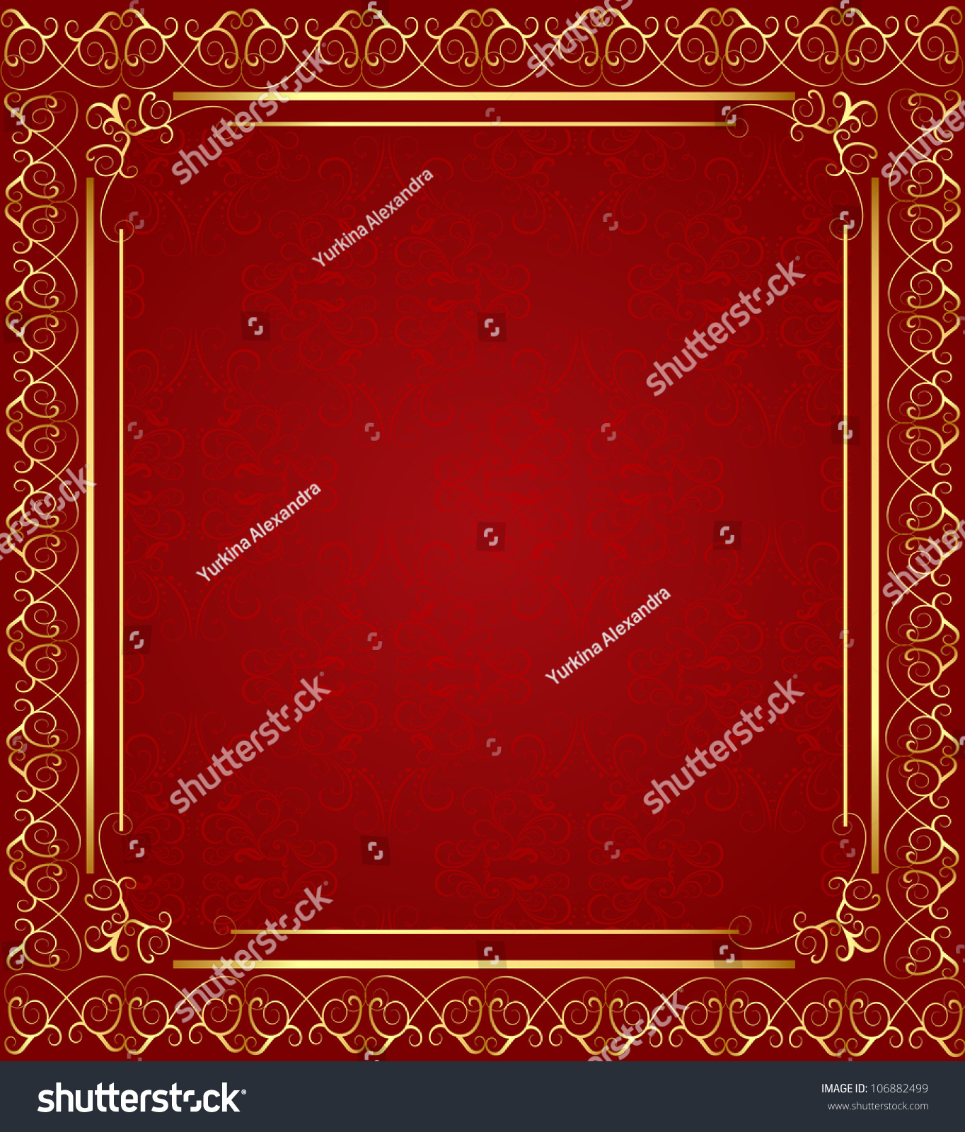 Illustration Brown Background With Frame With Gold(En)(En) Sample ...