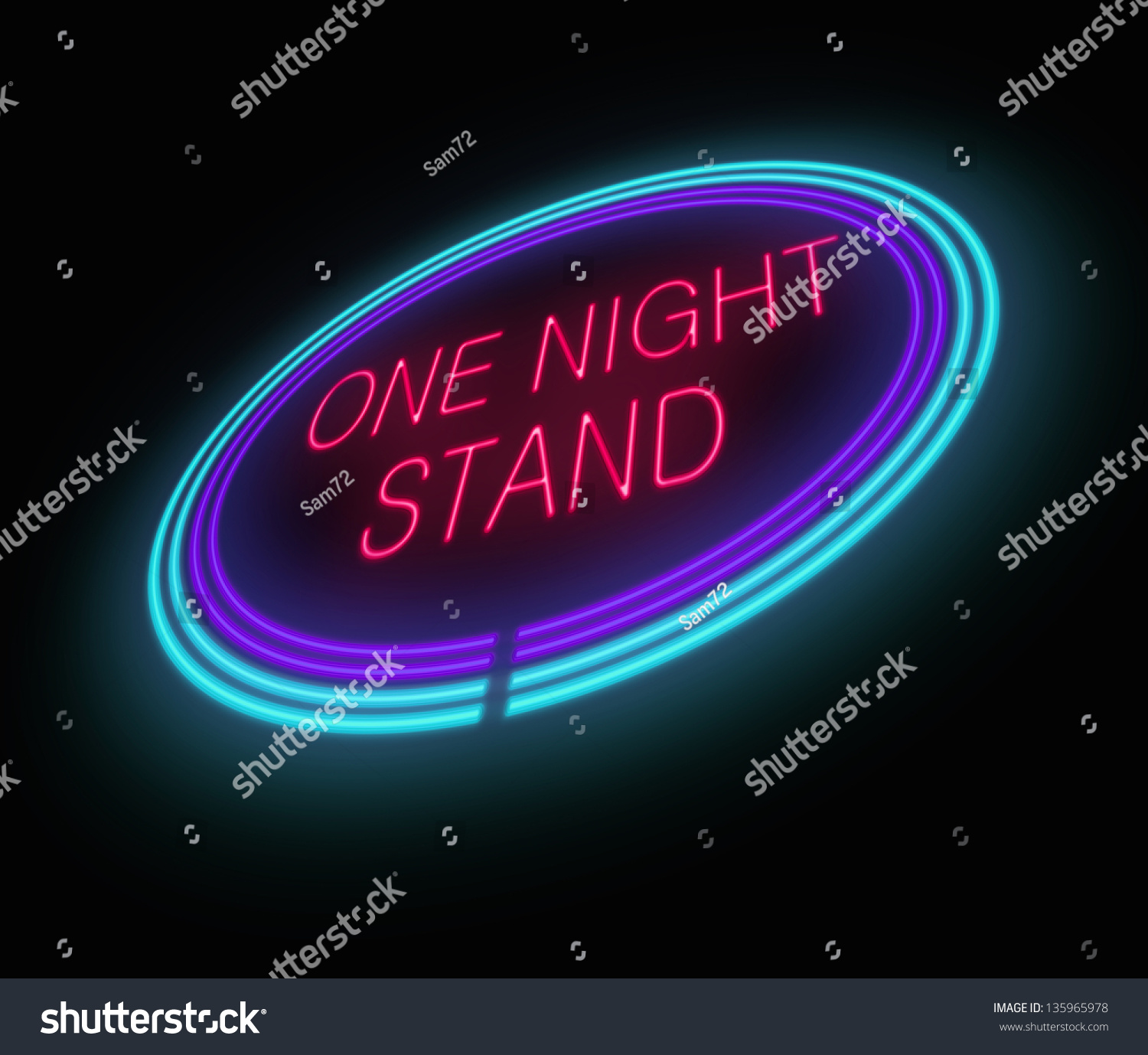 Illustration Depicting Illuminated Neon Sign One Stock Illustration ...