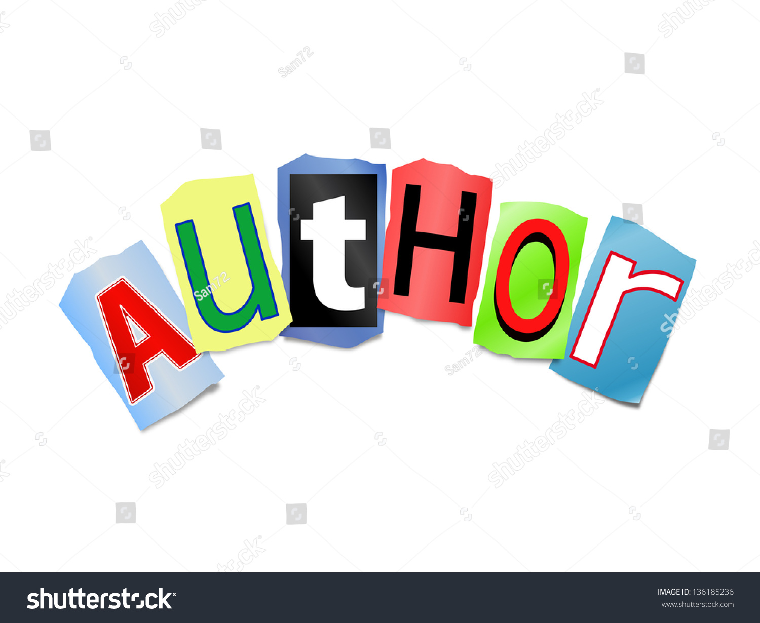 Illustration Depicting Cut Out Letters Arranged To Form The Word Author ...