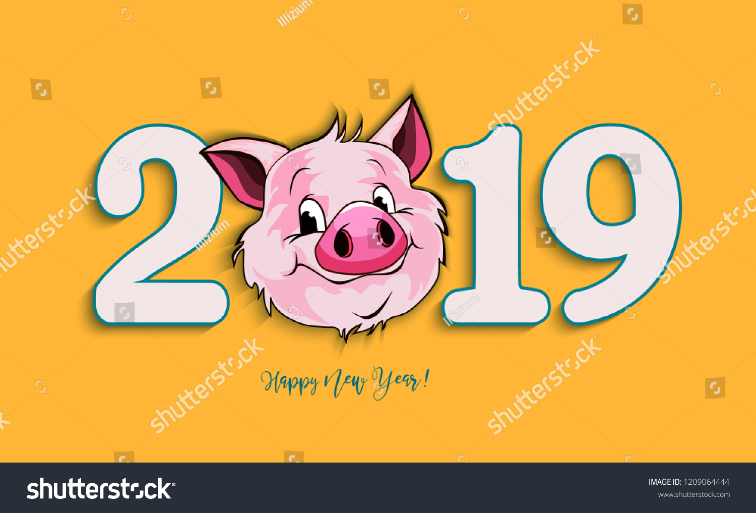 Illustration Happy New Year 19 Funny Stock Illustration