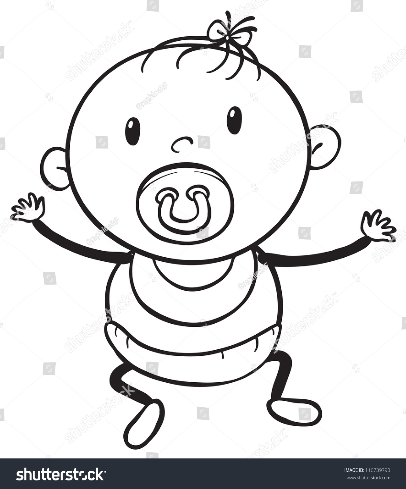 Illustration Baby Sketch On White Background Stock Illustration ...