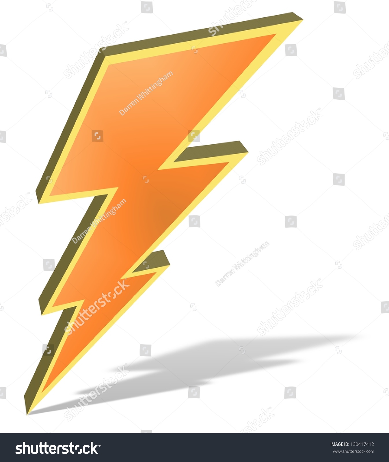 Illustration Of A Bolt Of Lightning Isolated With Drop Shadow