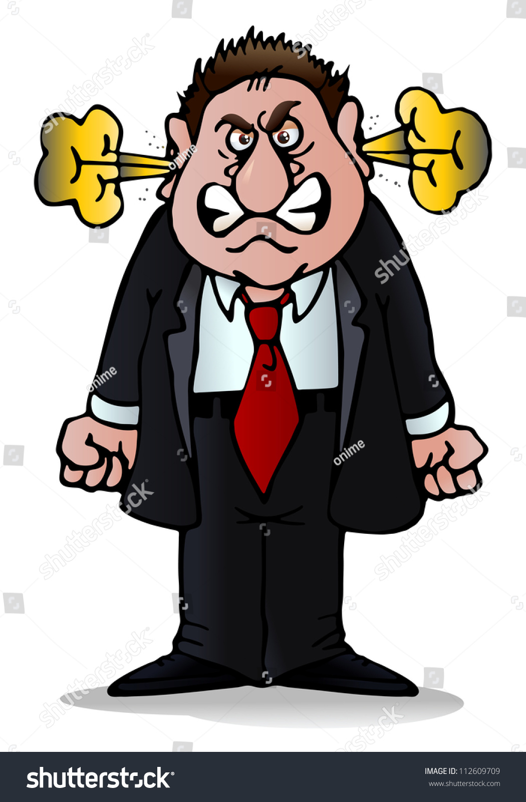 Illustration Of A Businessman In Anger Over Isolated White Background ...