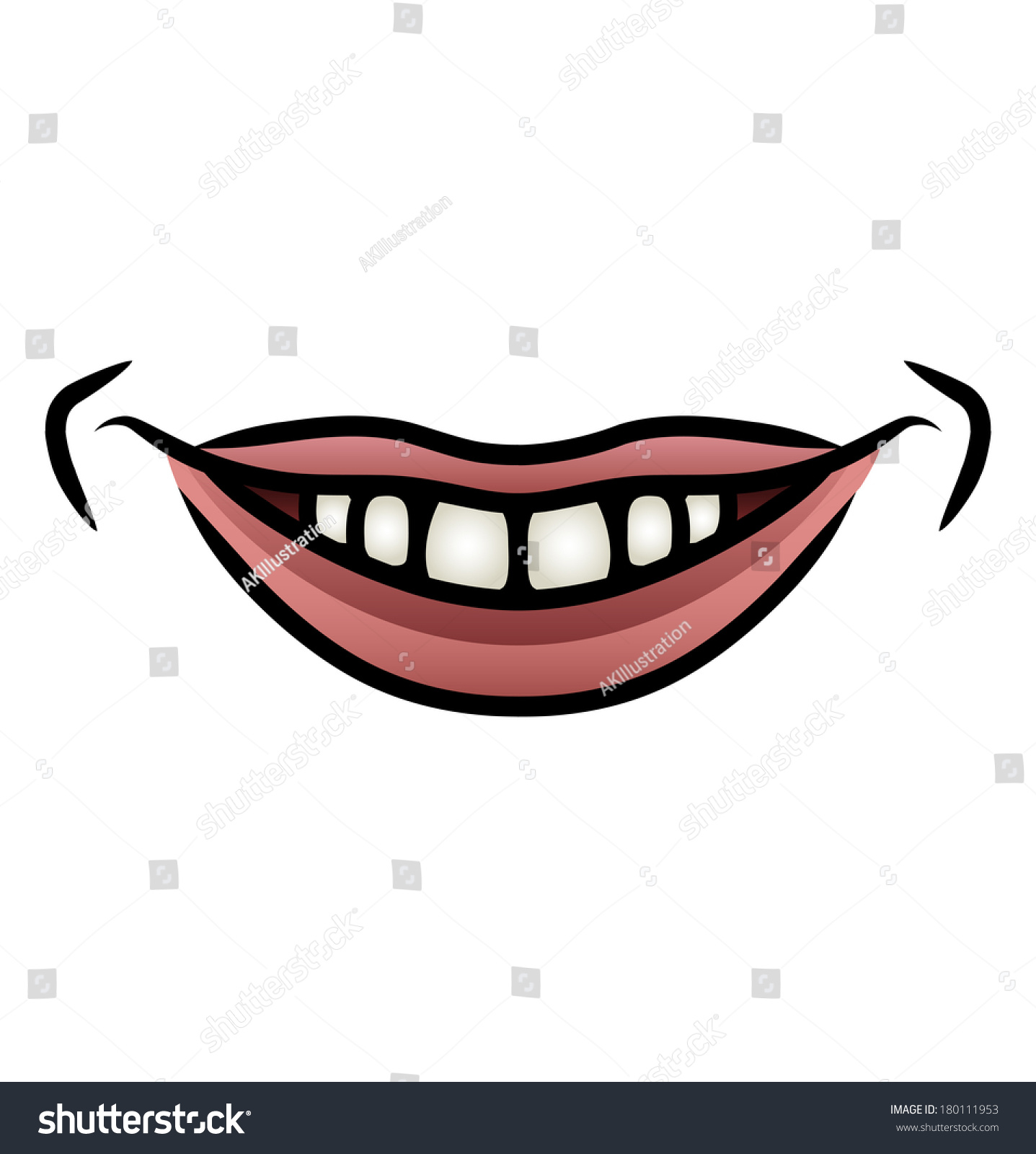 Illustration Of A Cartoon Mouth Giving A Toothy Smile. Raster ...