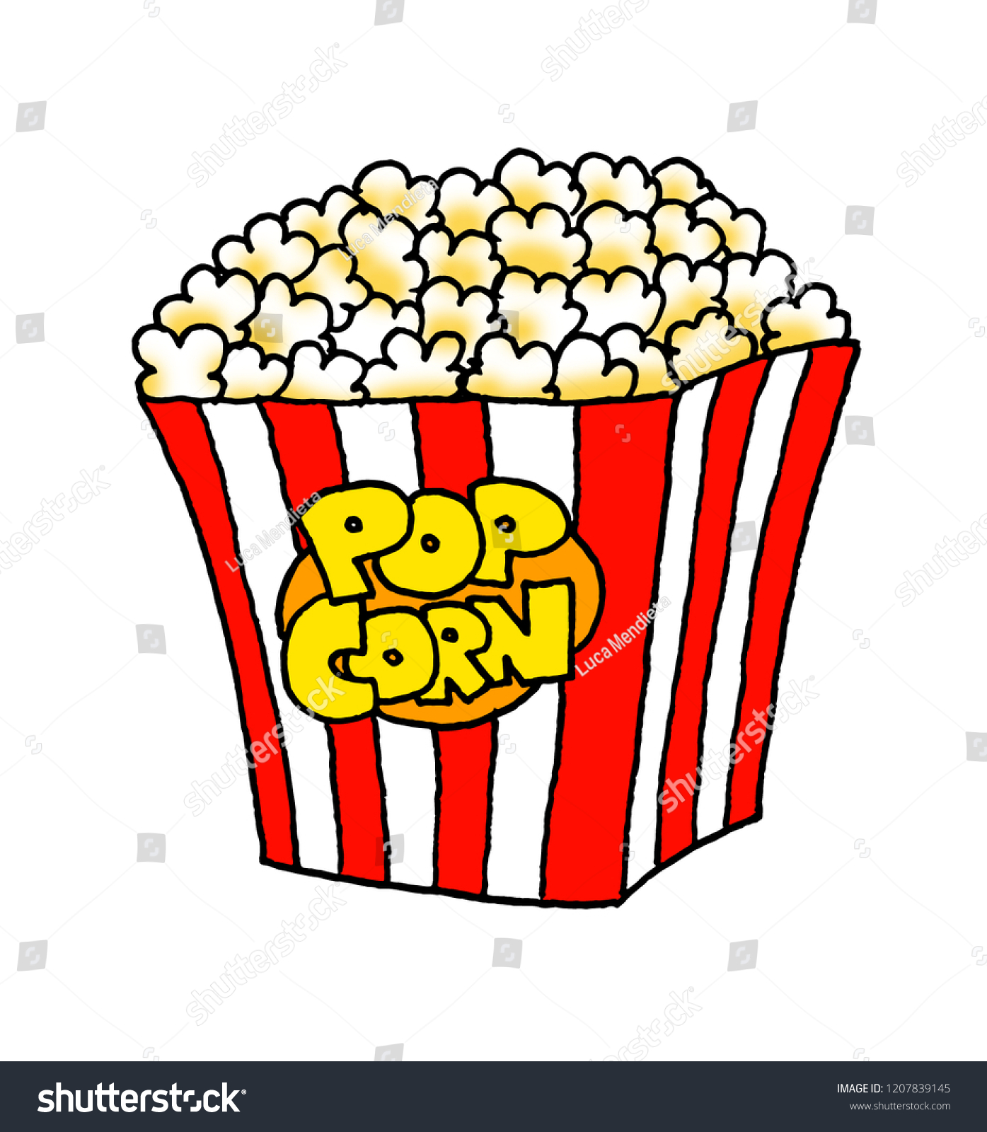 Illustration Container Popcorn のイラスト素材