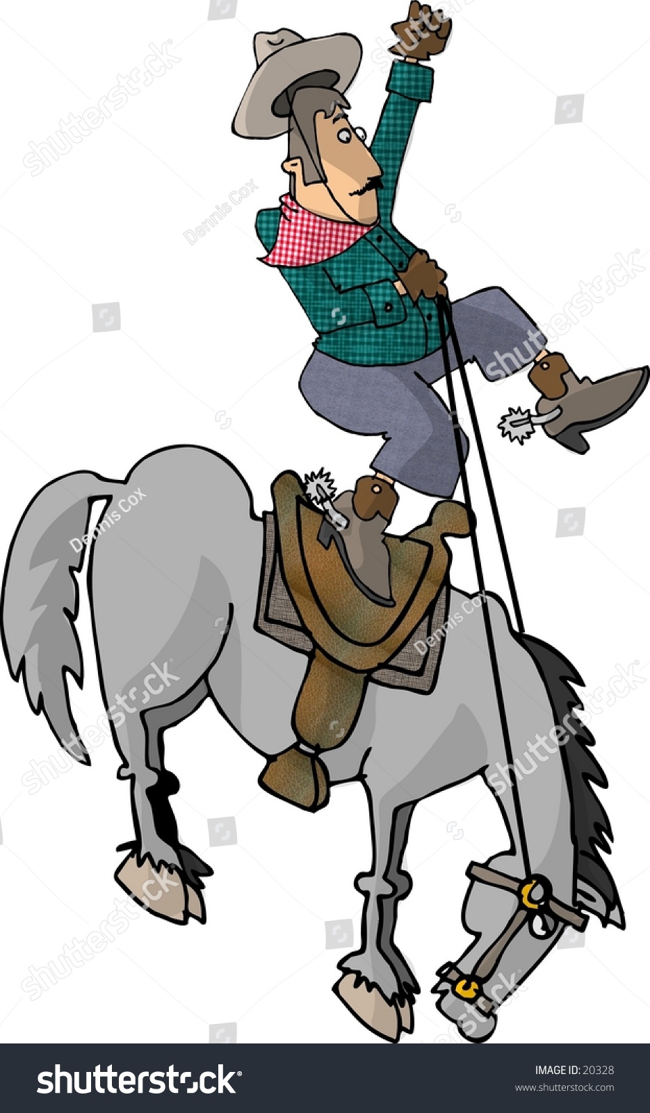 Illustration Of A Cowboy Being Bucked Off Of A Horse. - 20328 ...