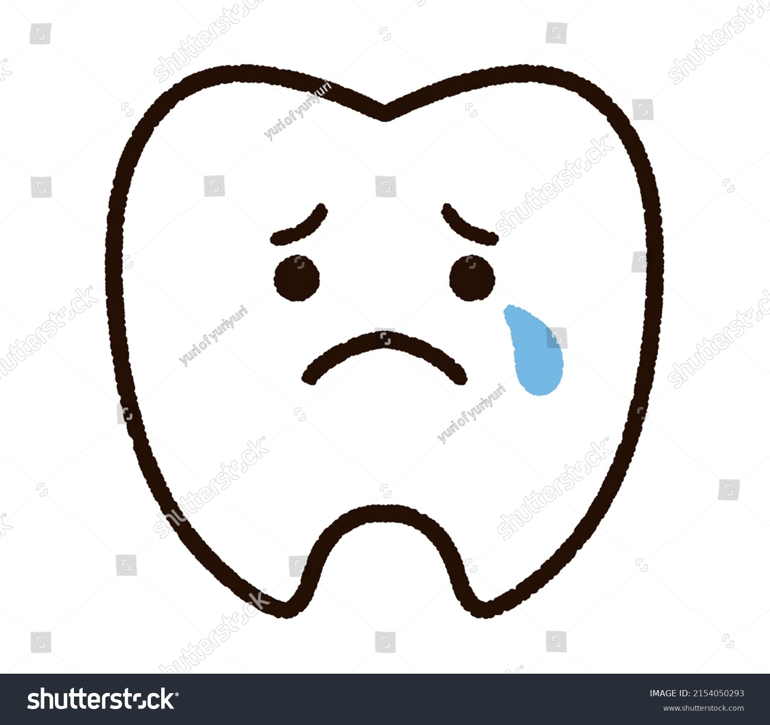 Illustration Crying Tooth Character Stock Illustration 2154050293 ...