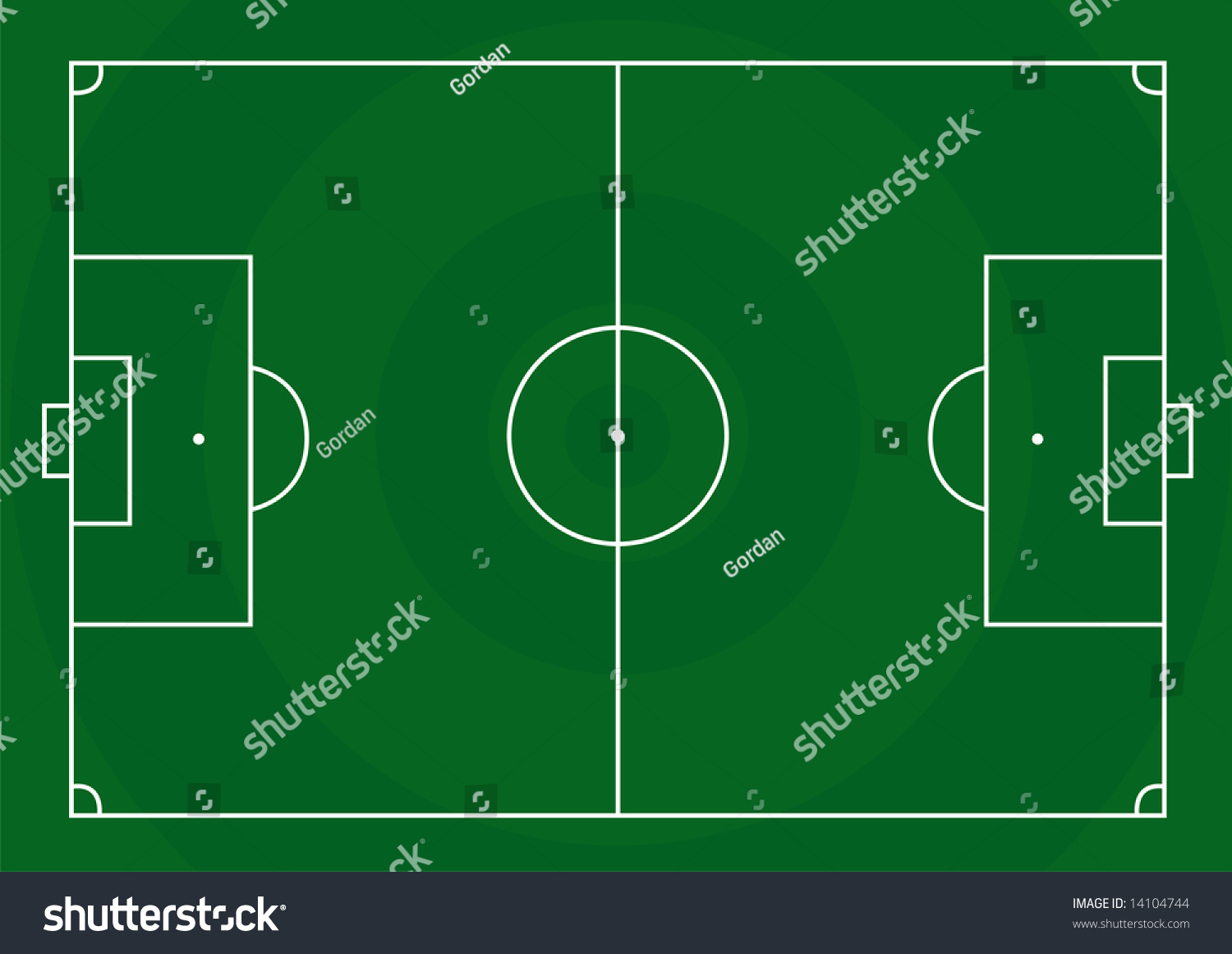 Illustration Of A Football Pitch With Green Grass In Circles Shape ...