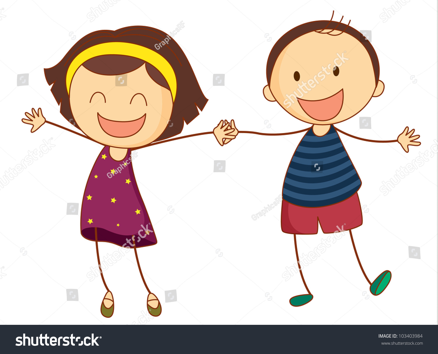 Illustration Girl Boy Together Eps Vector Stock Illustration 103403984 ...