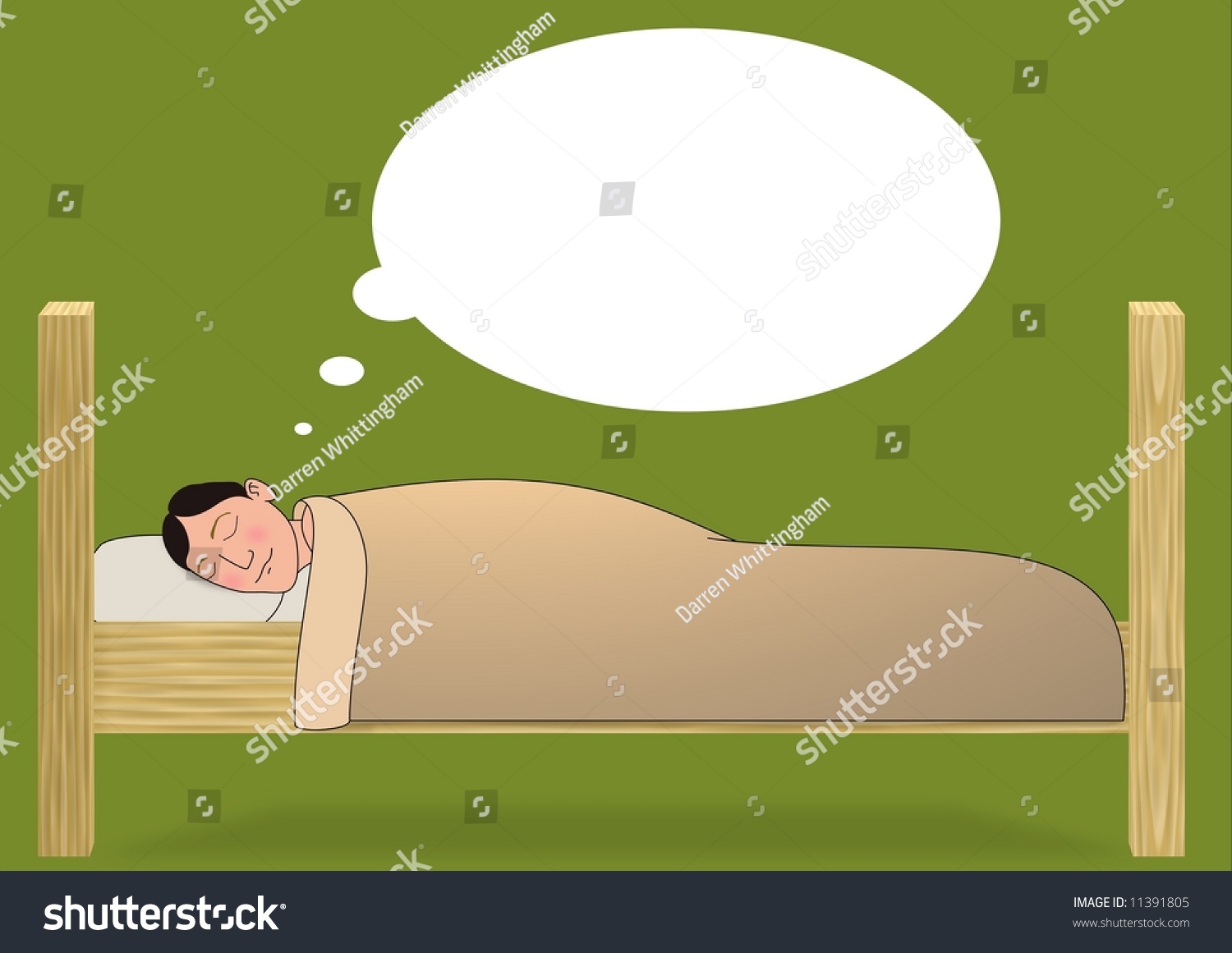 Illustration Person Asleep Bed Dream Bubbles Stock Illustration ...
