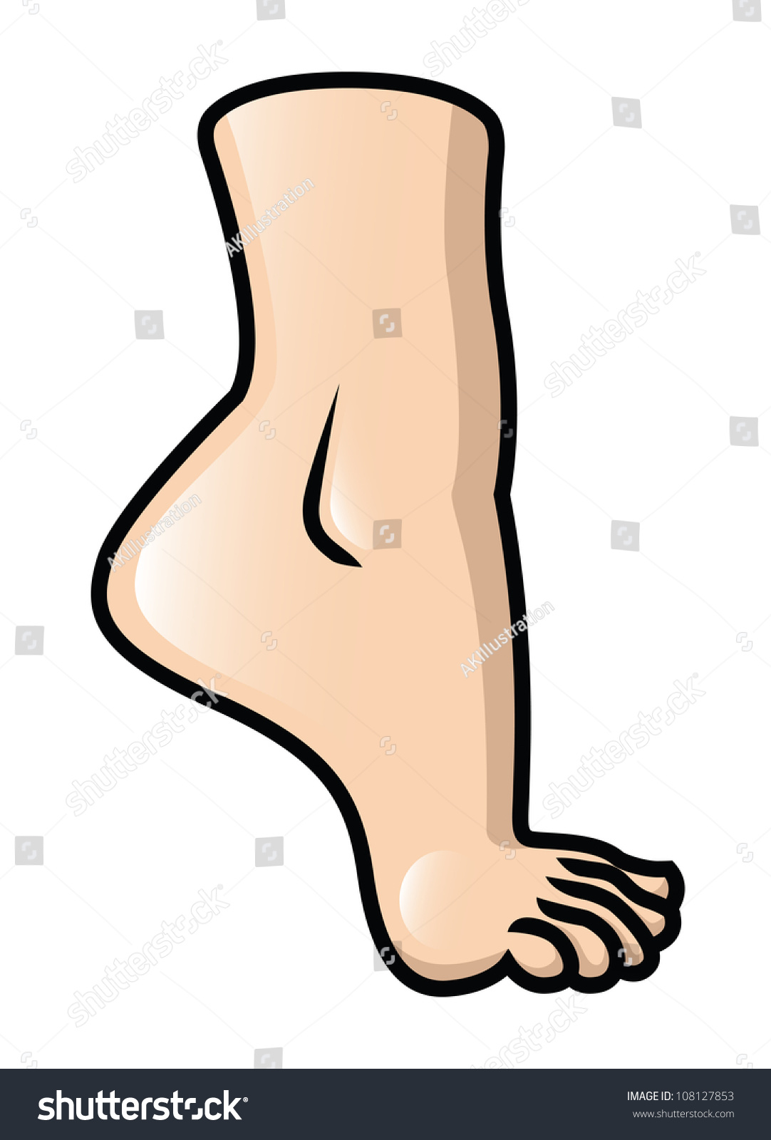 Illustration Raised Cartoon Foot Raster Stock Illustration 108127853 ...