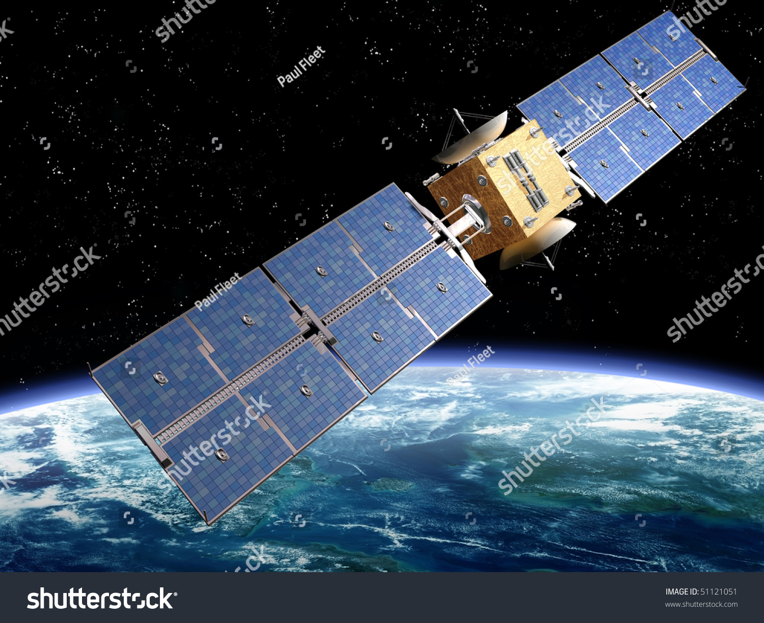 Illustration Satellite Orbiting Earth Stock Illustration 51121051 ...