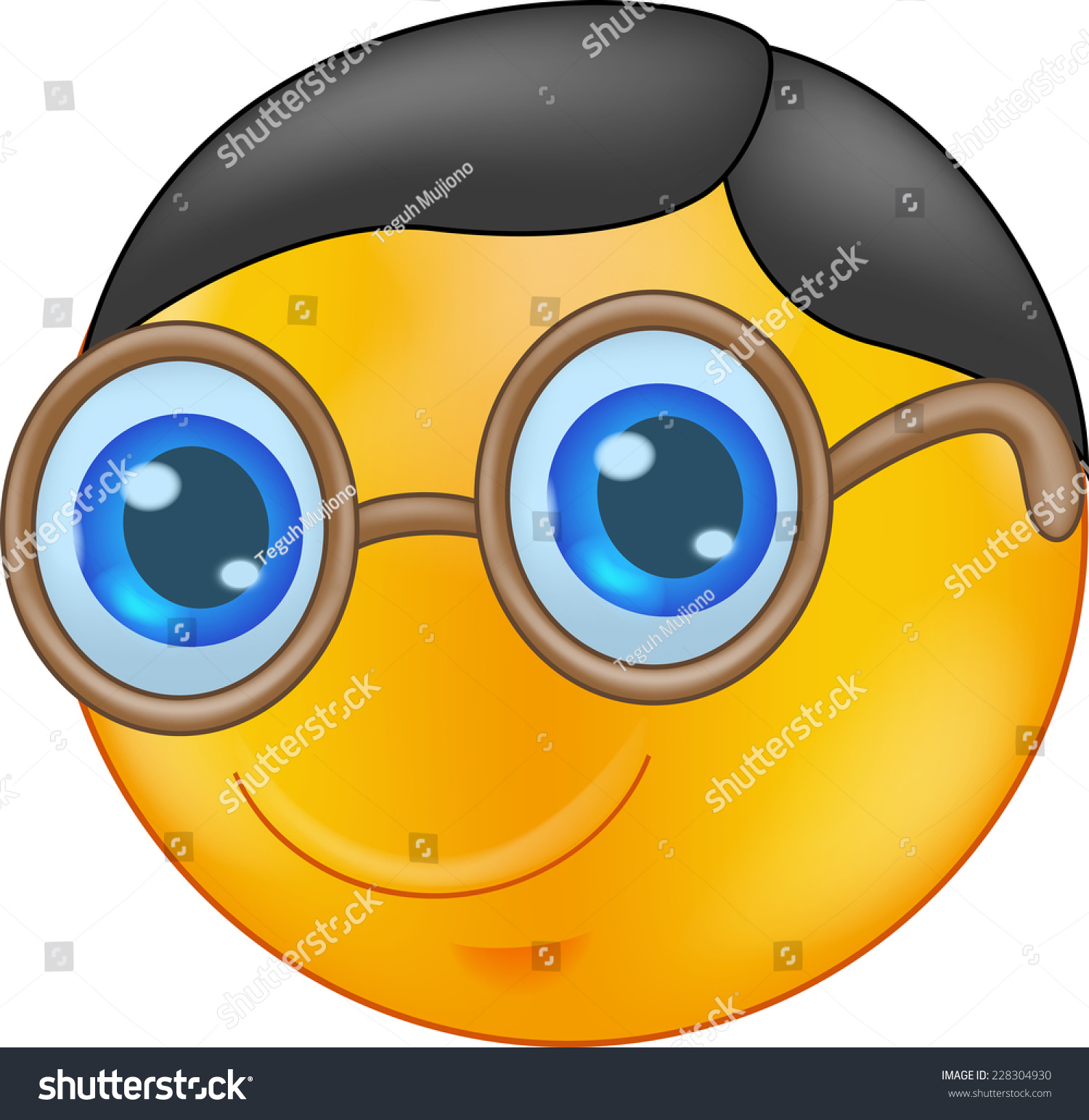 Illustration Smiley Wearing Glasses Stock Illustration 228304930 ...