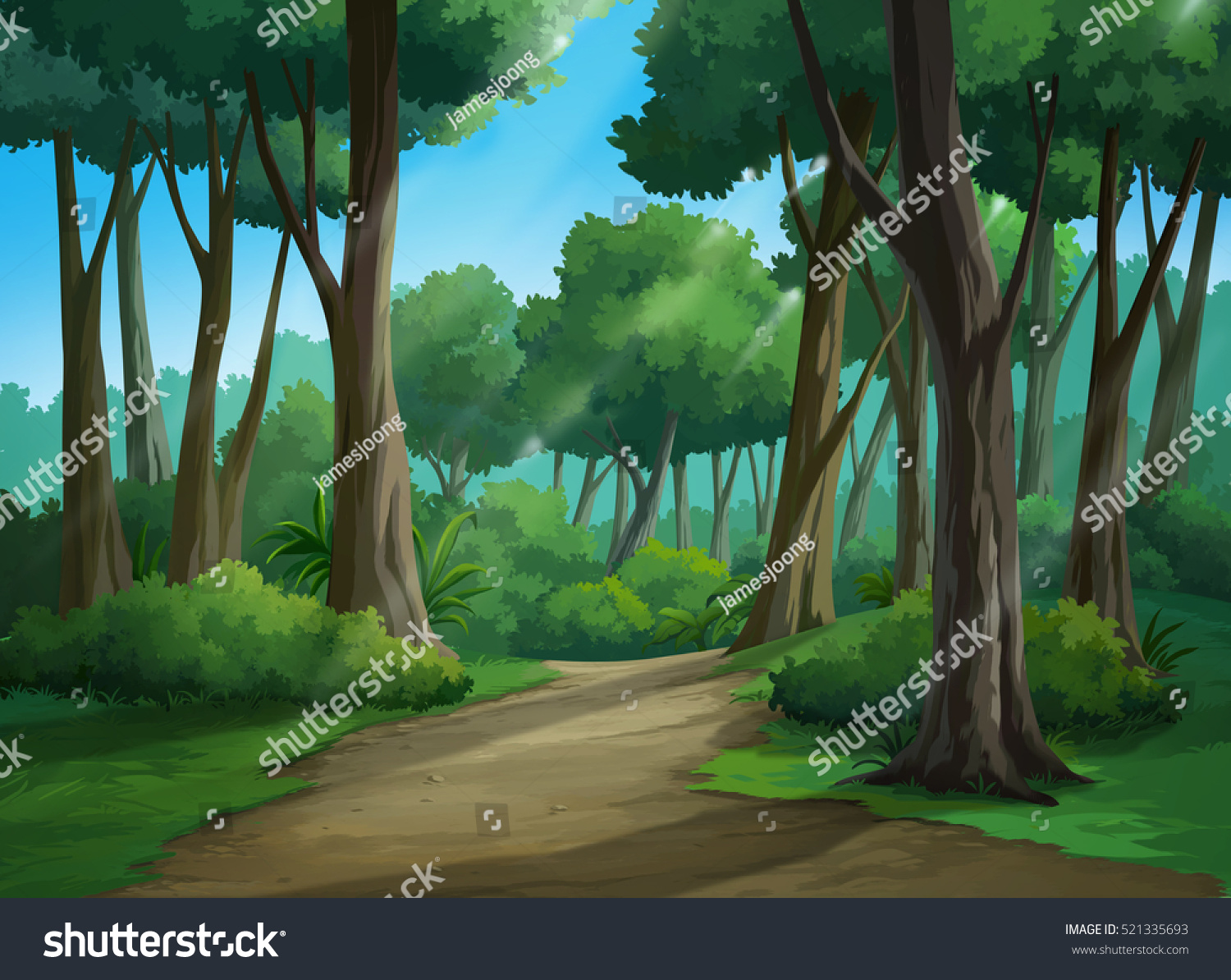 Illustration Outdoor Jungle Natural Stock Illustration 521335693