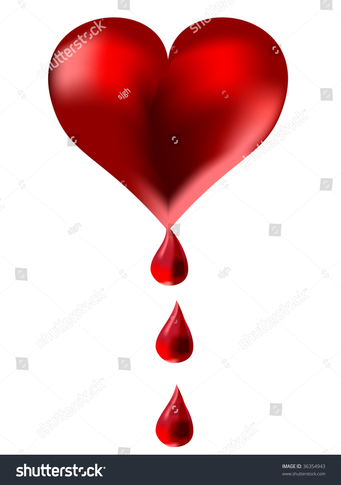 Illustration Of Bleeding Heart - 36354943 : Shutterstock