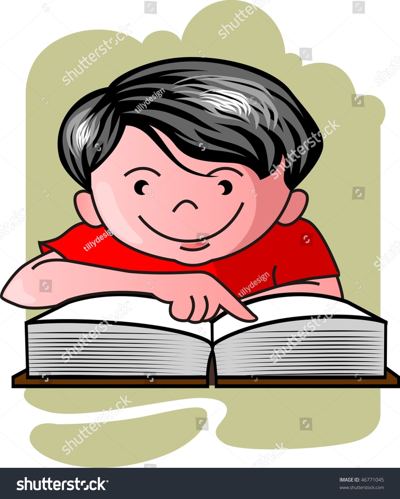 Illustration Of Boy Reading In The Book - 46771045 : Shutterstock