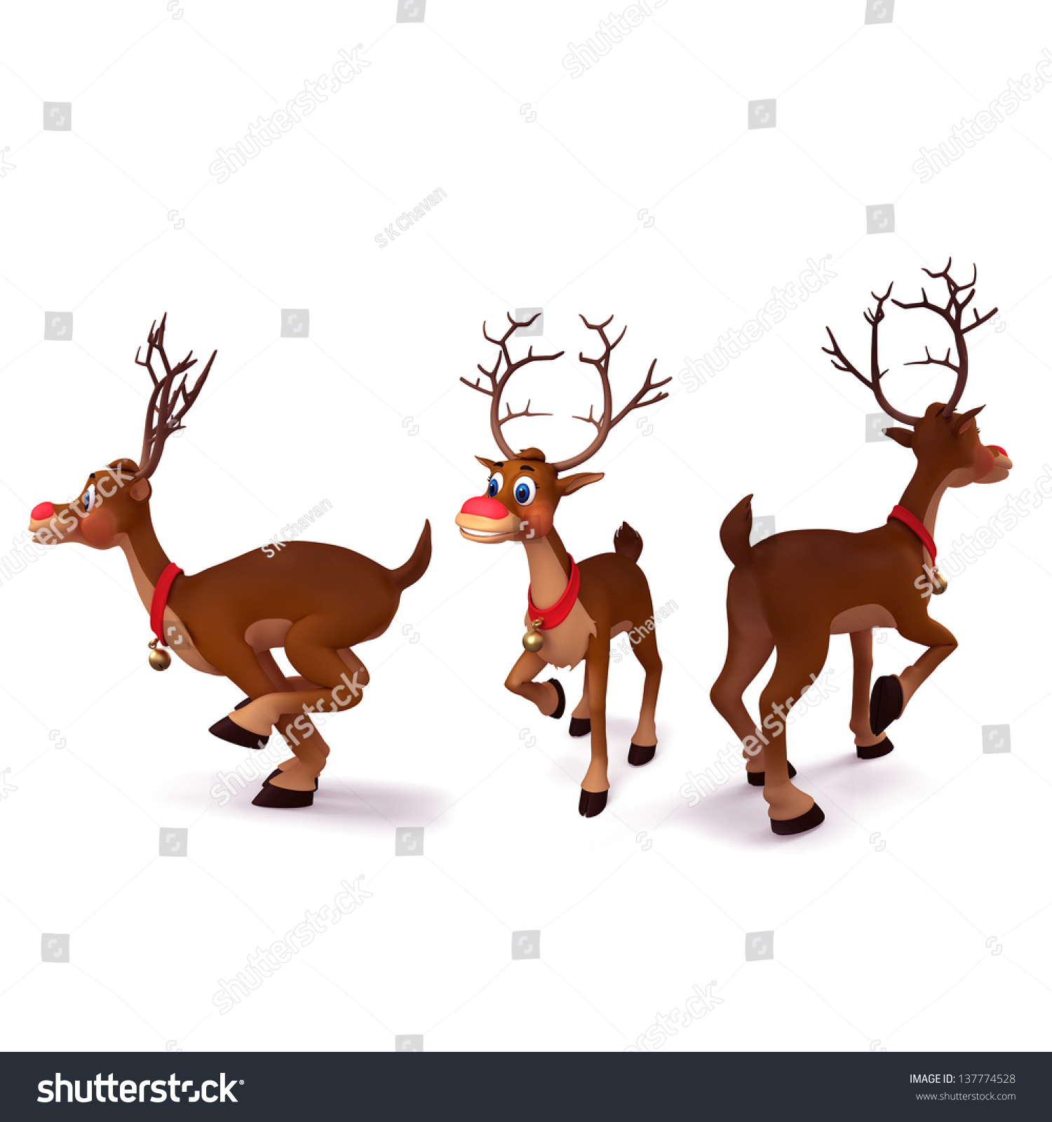 Illustration Of Christmas Reindeer - 137774528 : Shutterstock