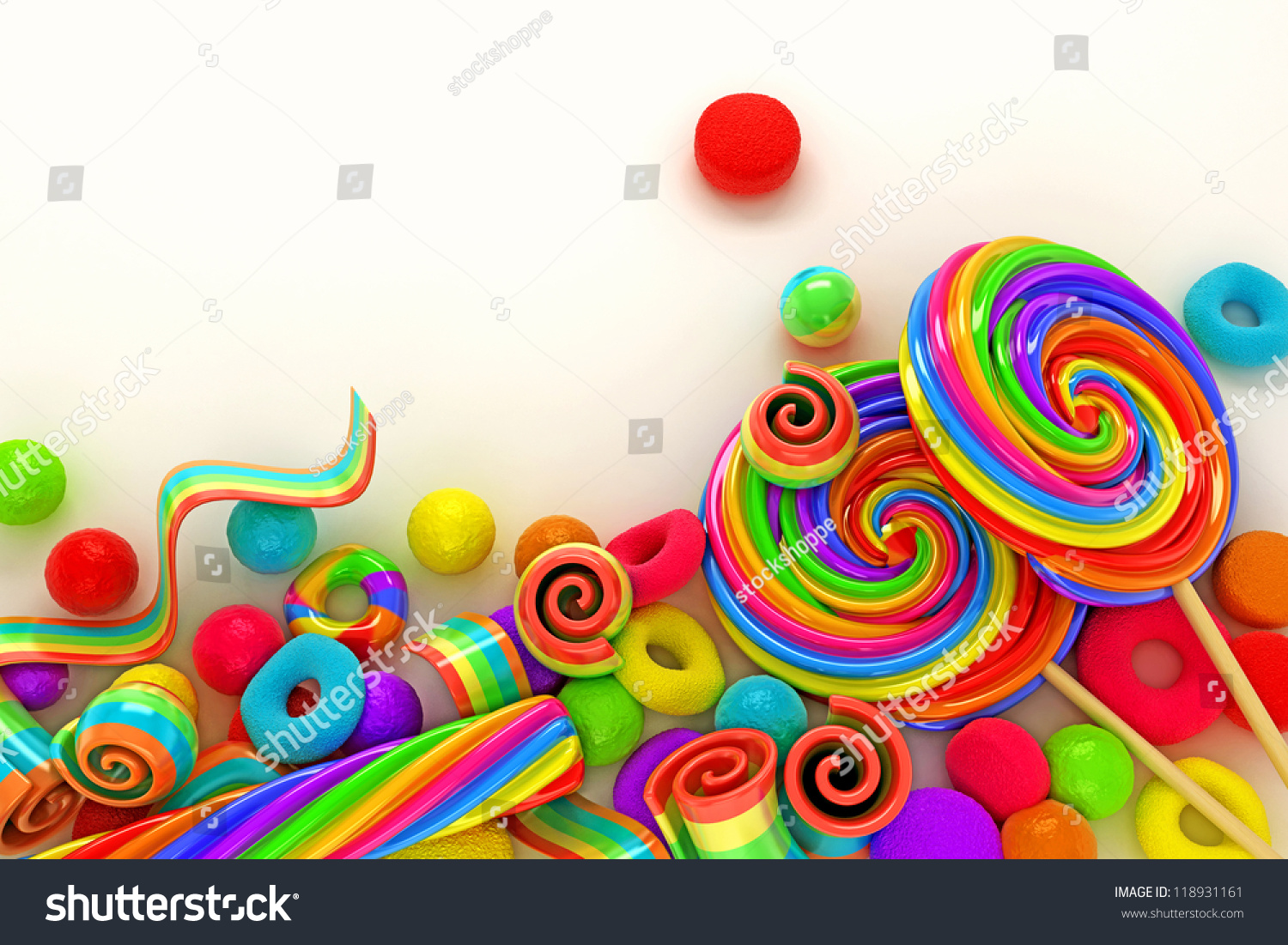 Illustration Colorful Candy Wallpaper Stock Illustration 118931161 ...