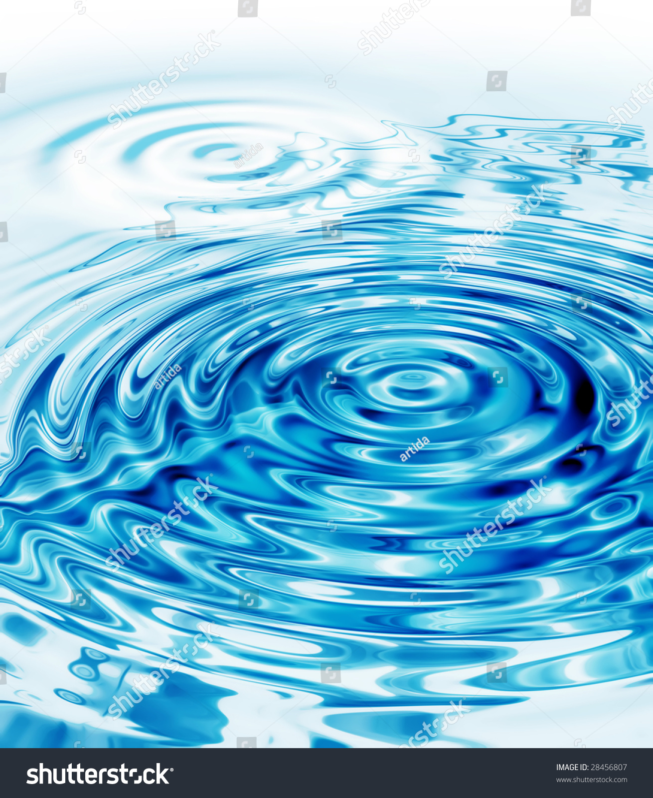 Illustration Of Crystal Clear Water Ripples On White Background ...