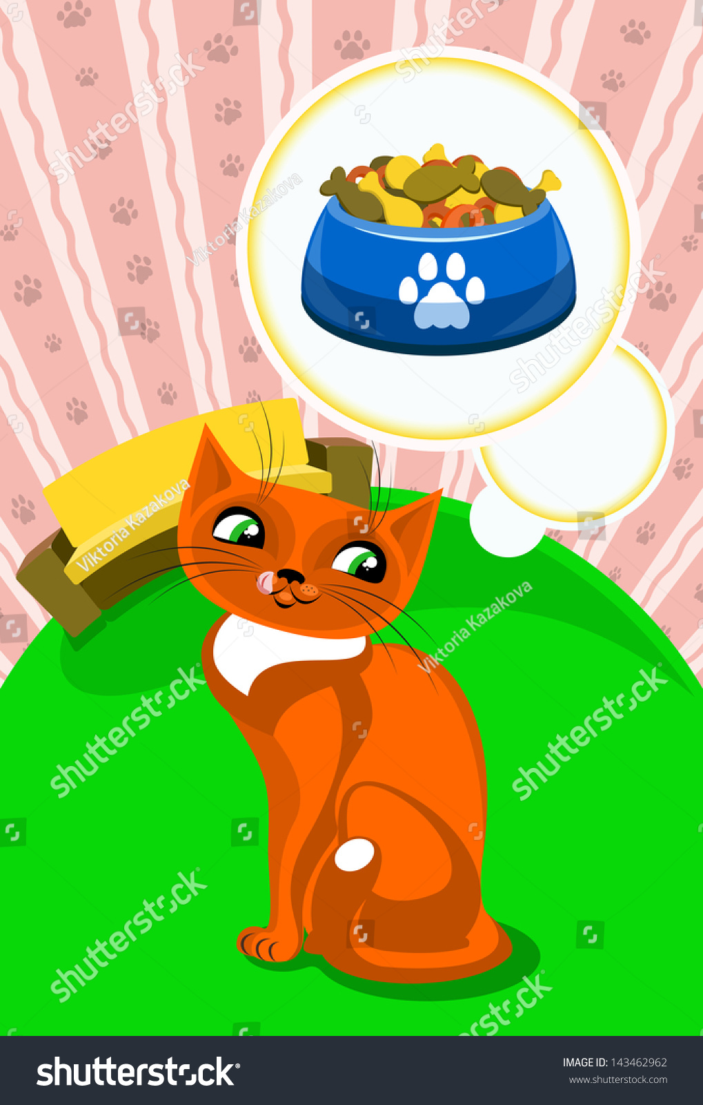 Illustration Cute Ginger Cat Home Decor Stock Photo Edit Now 143462962