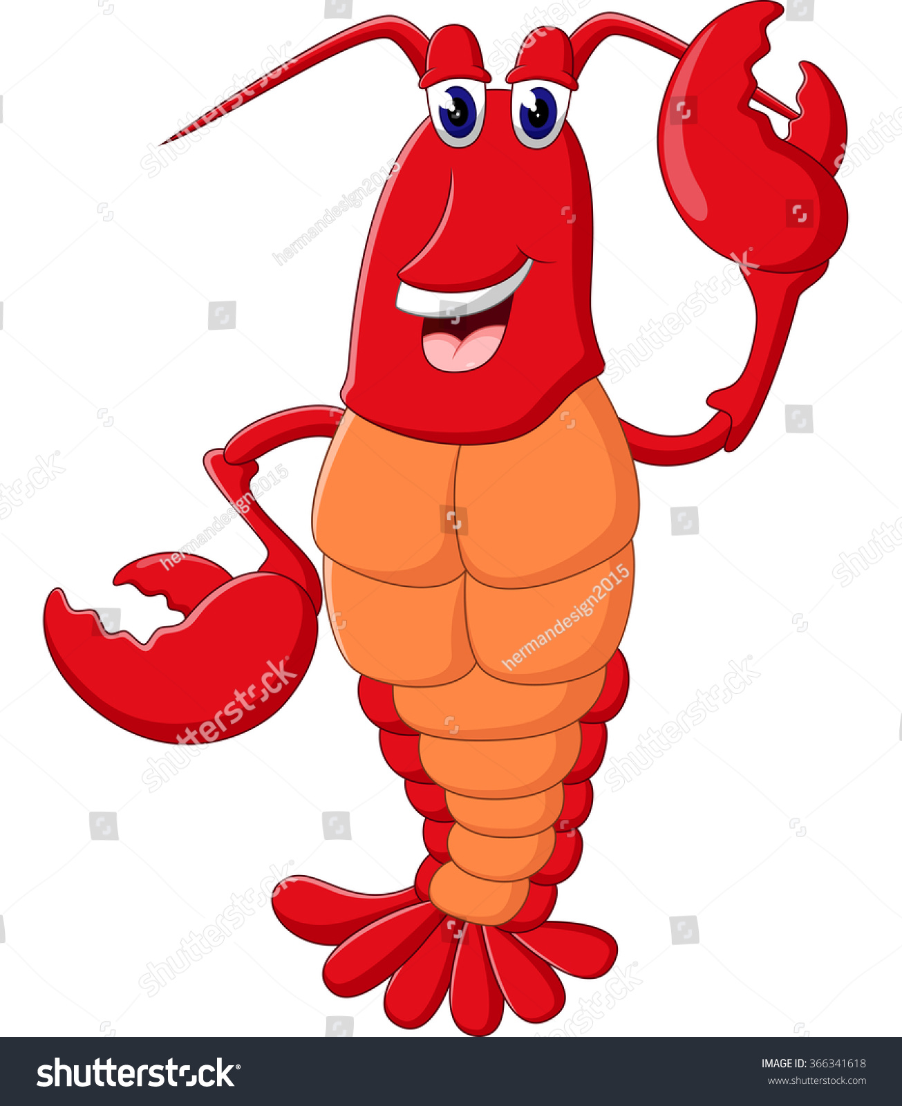 Illustration Cute Lobster Cartoon Stock Illustration 366341618 ...