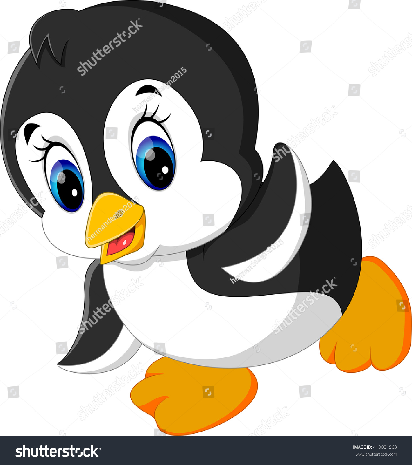 Illustration Cute Penguin Cartoon Stock Illustration 410051563 ...