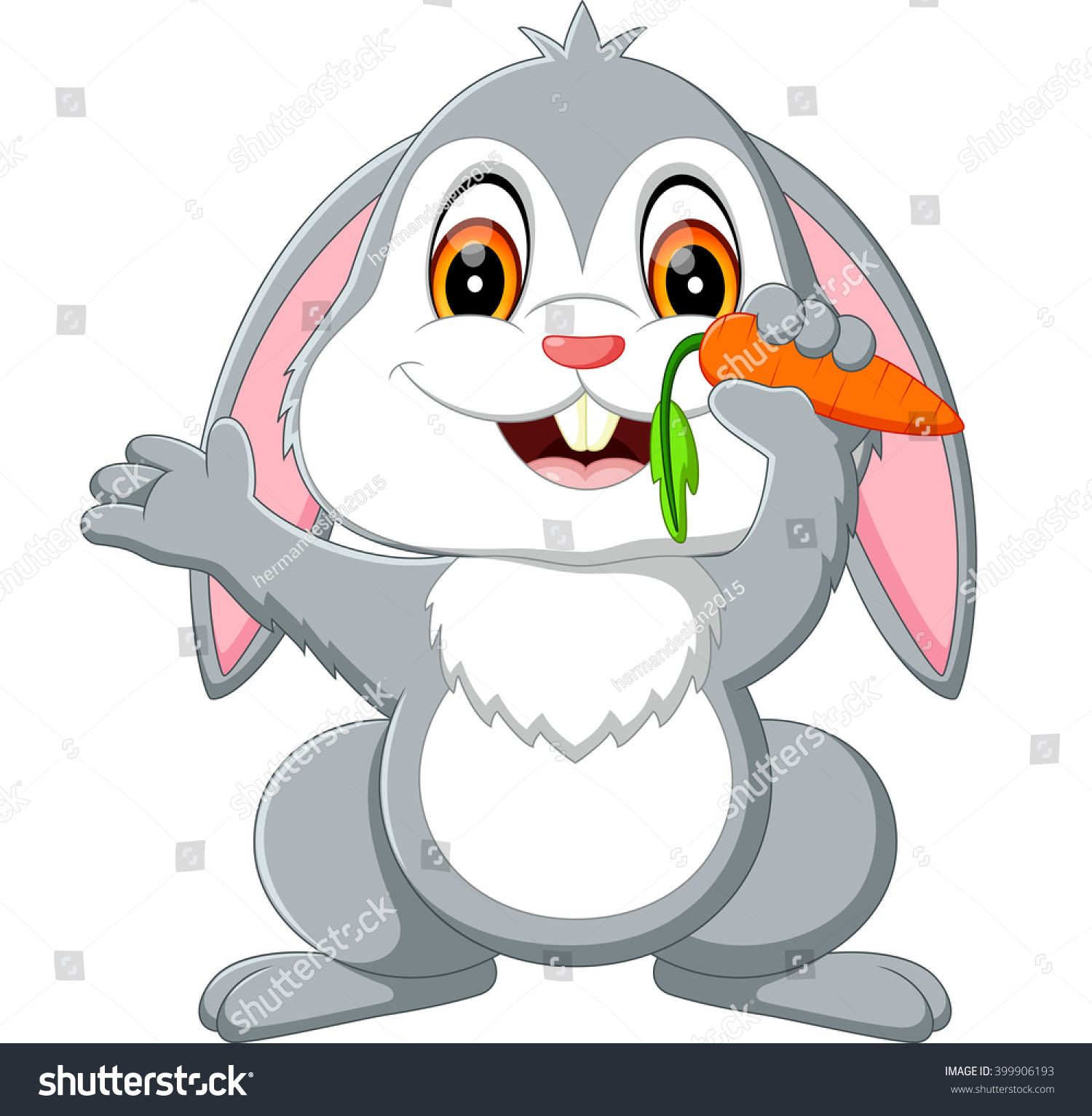 Illustration Of Cute Rabbit Cartoon - 399906193 : Shutterstock