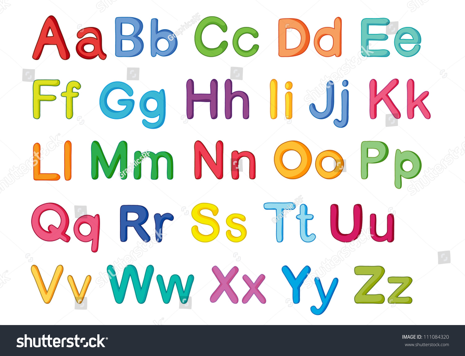 Illustration Of English Alphabets On A White - 111084320 : Shutterstock