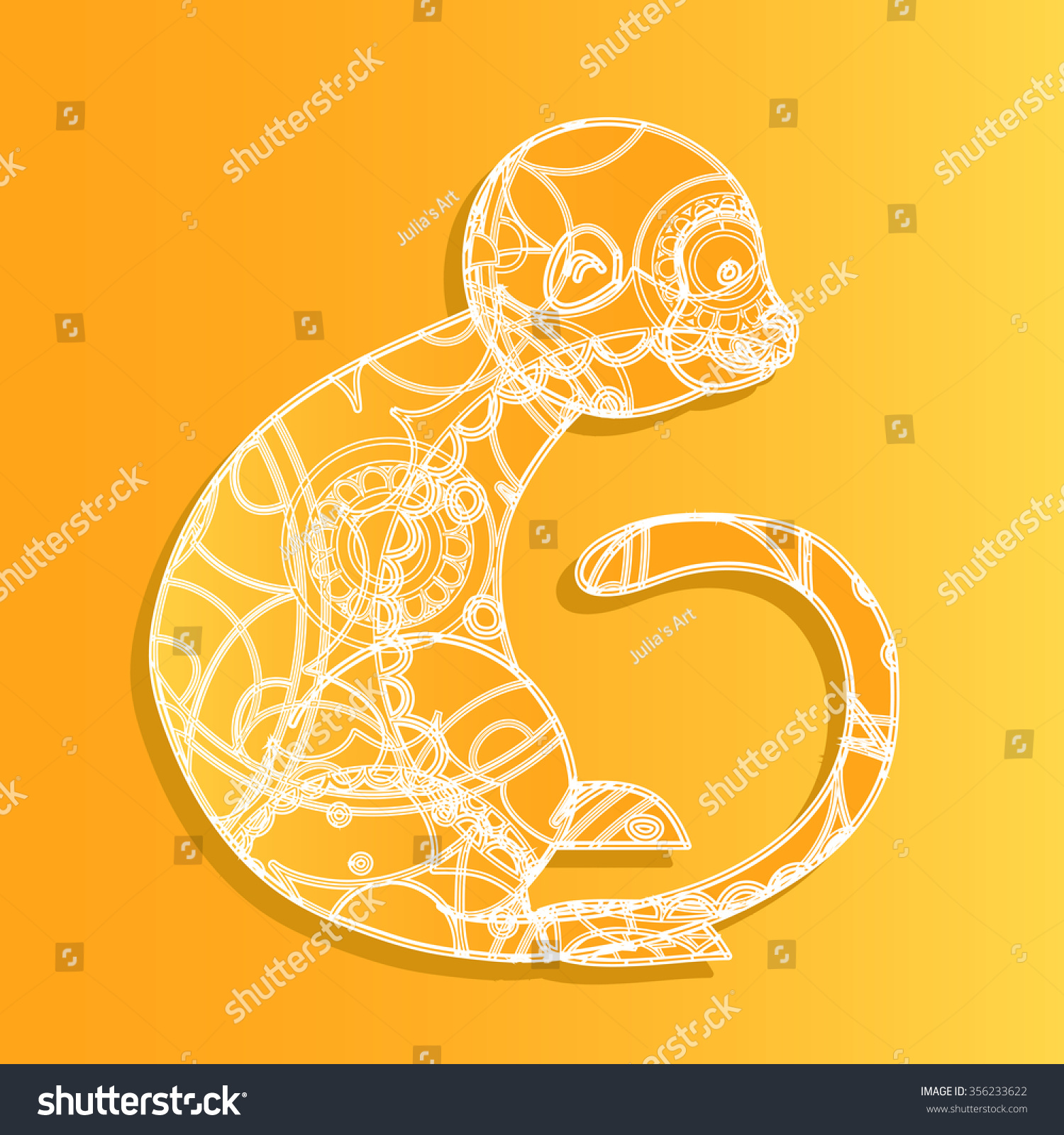 Illustration Fire Monkey Symbol Year 2016 Stock Illustration 356233622