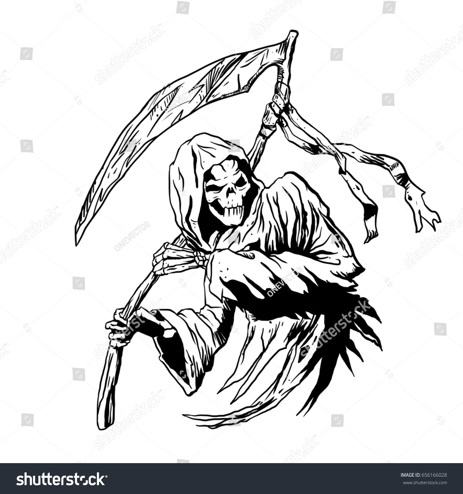 Illustration Grim Reaper Stock Illustration 656166028 - Shutterstock