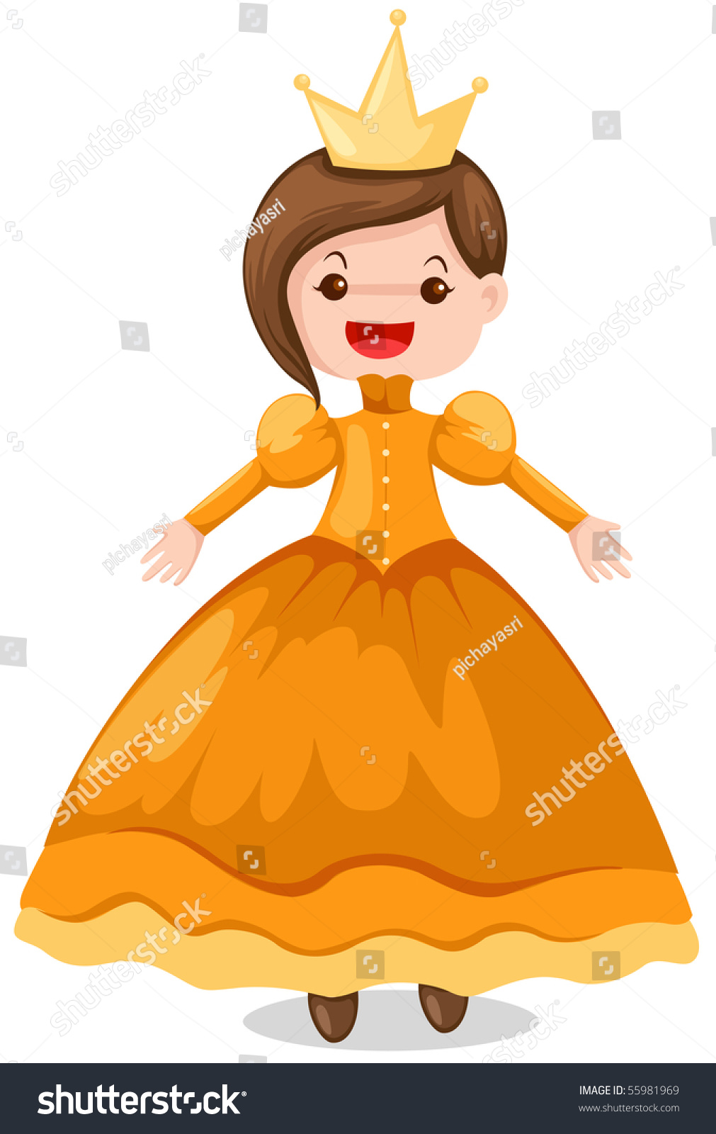 Illustration Of Isolate Cartoon Queen On White Background - 55981969 ...