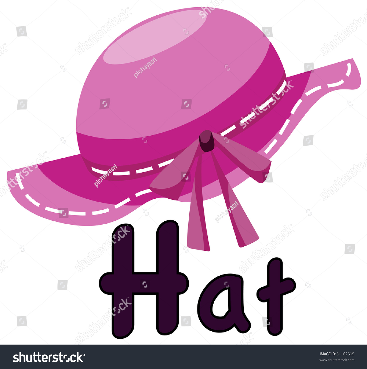 Illustration Of Isolated Alphabet H For Hat On White Background ...