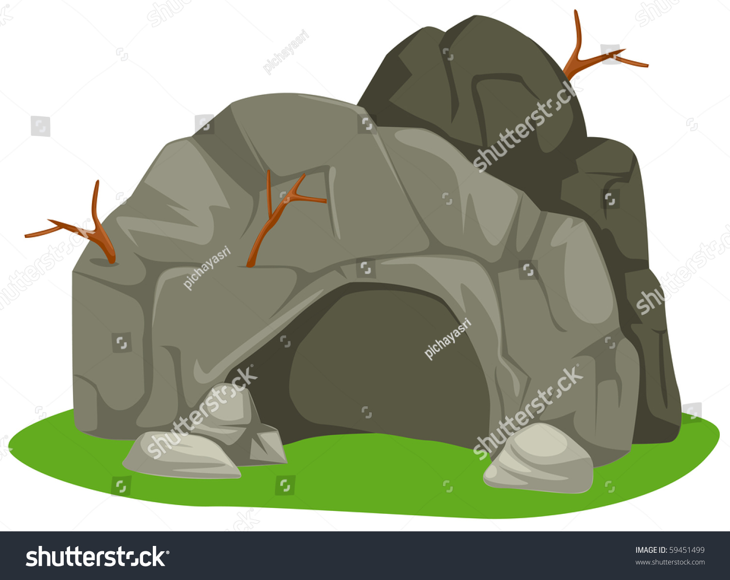 Illustration Isolated Cartoon Cave On White Stock Illustration 59451499 ...