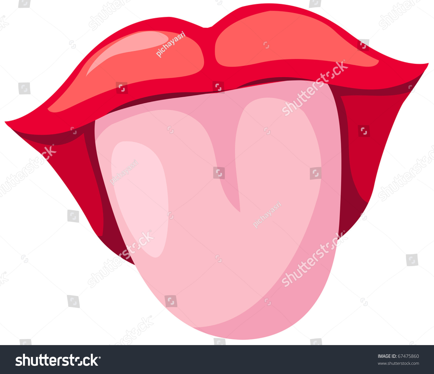 Illustration Of Isolated Human Tongue On White Background - 67475860 ...