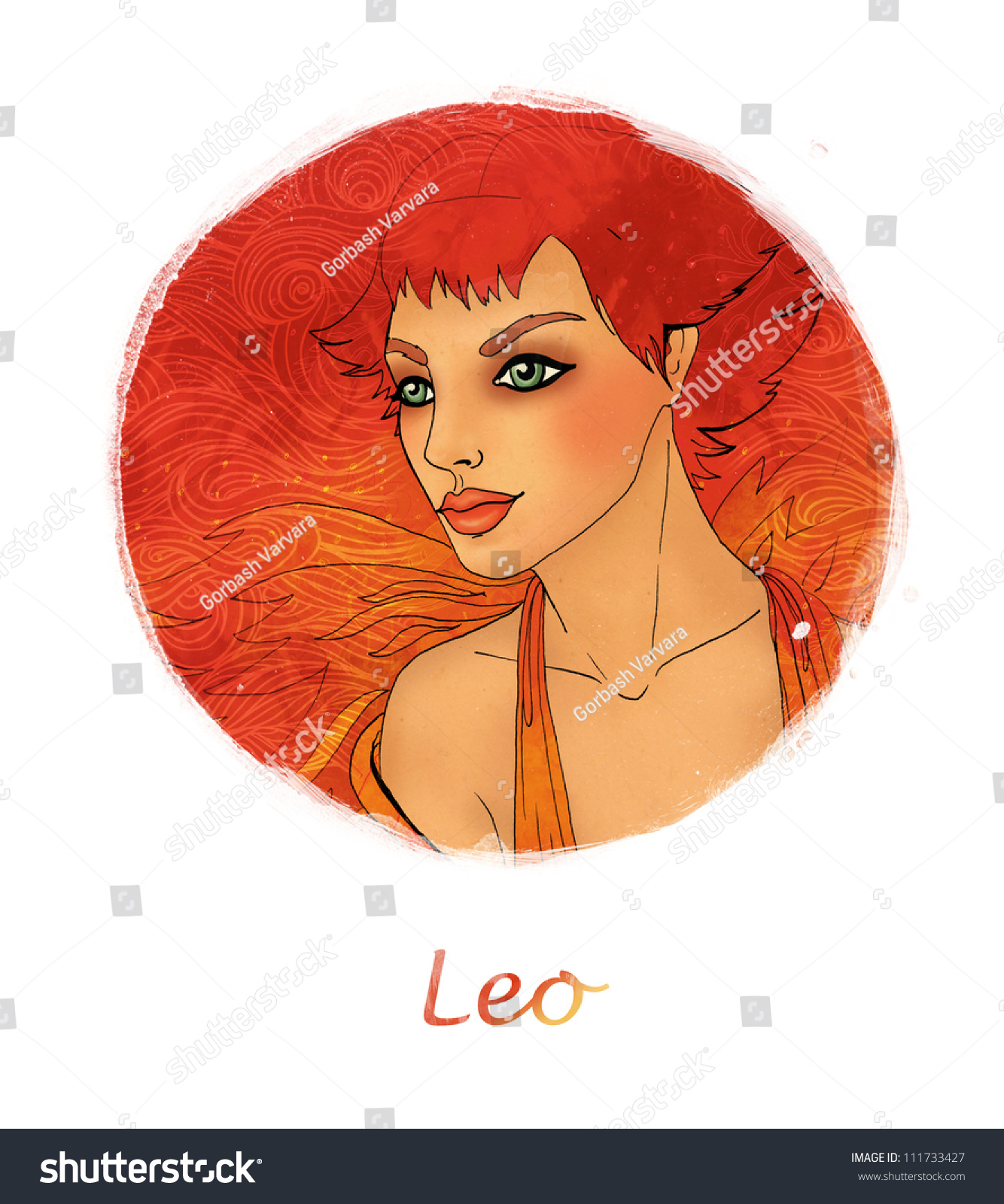 Illustration Of Leo Zodiac Sign As A Beautiful Girl - 111733427 ...