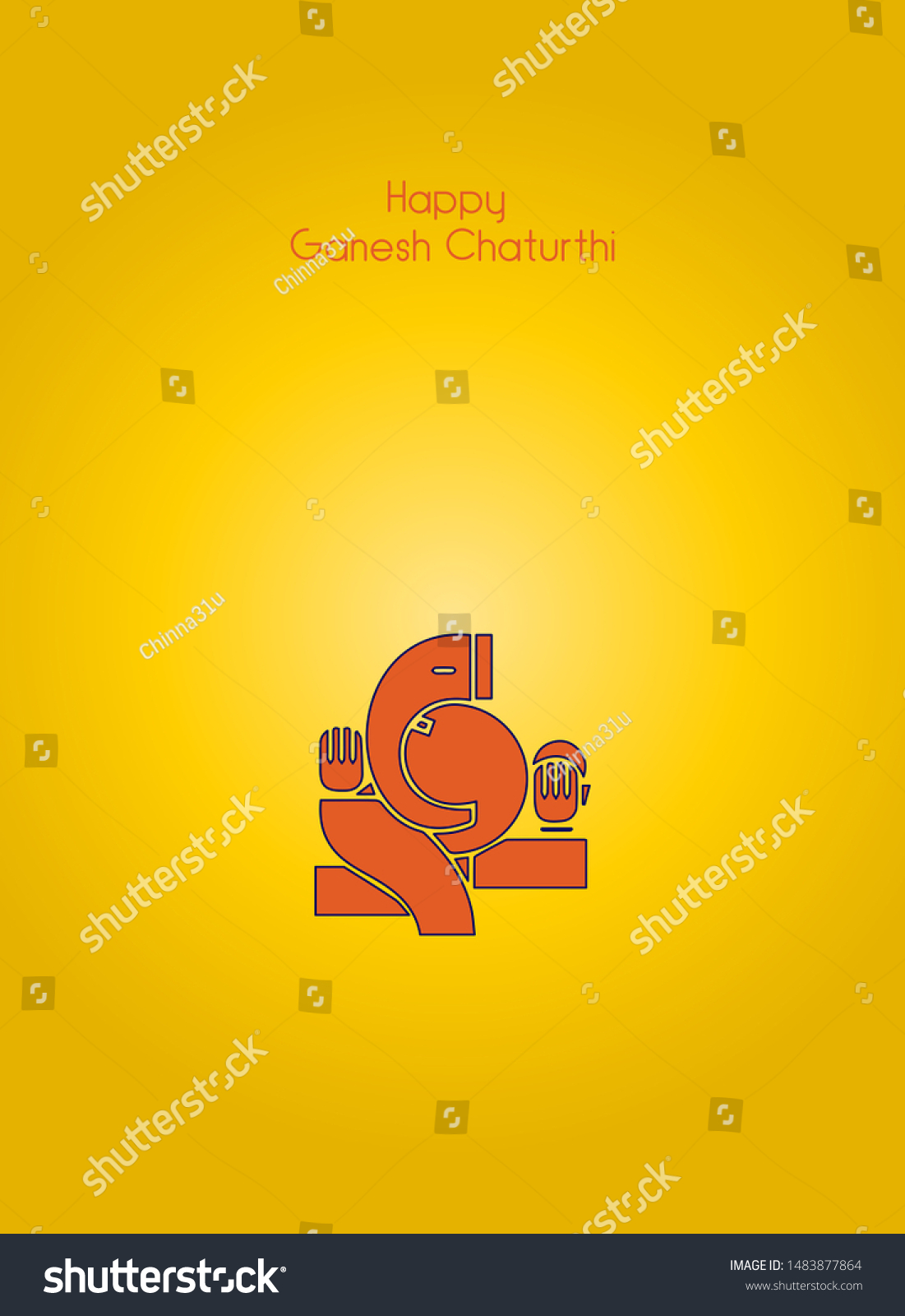 Illustration Lord Ganpati Background Ganesh Chaturthi Stock ...