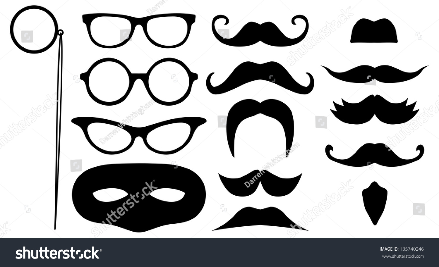 Illustration Lots Face Disguises Stock Illustration 135740246