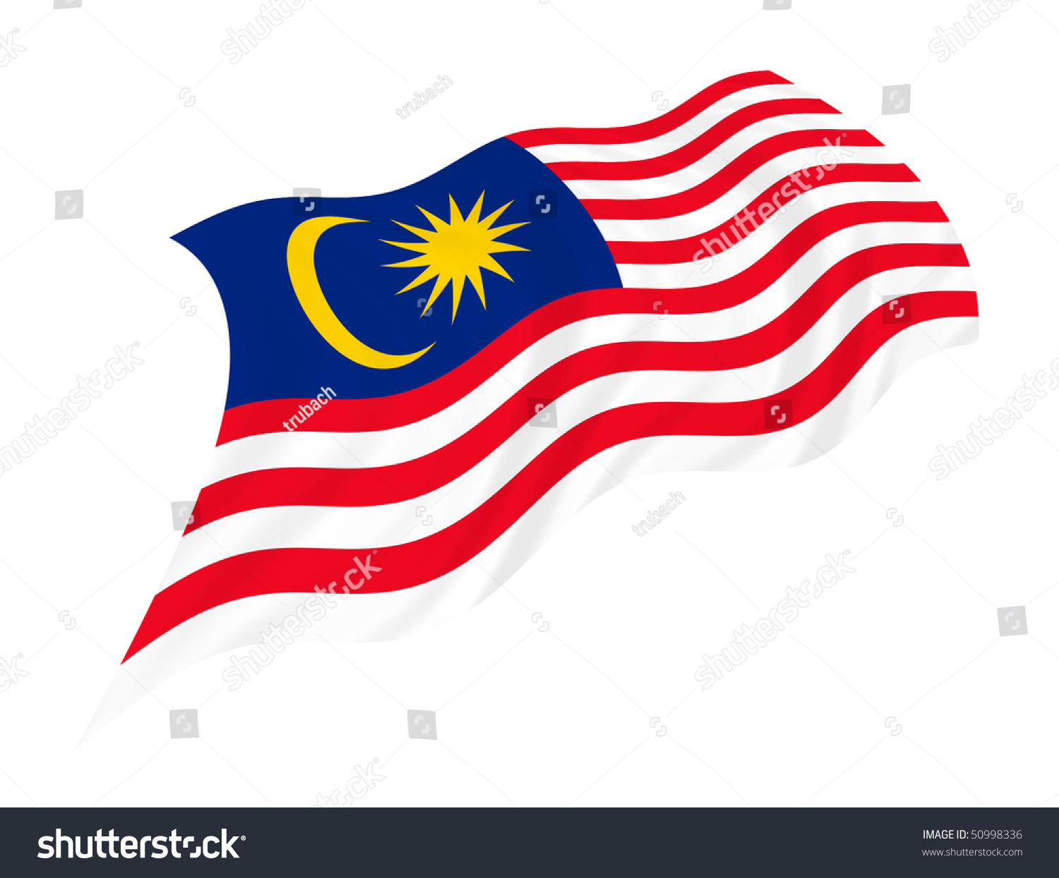 Illustration Of Malaysia Flag Waving In The Wind - 50998336 : Shutterstock