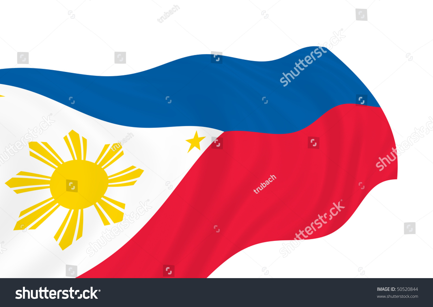 Illustration Of Philippines Flag Waving In The Wind - 50520844 ...