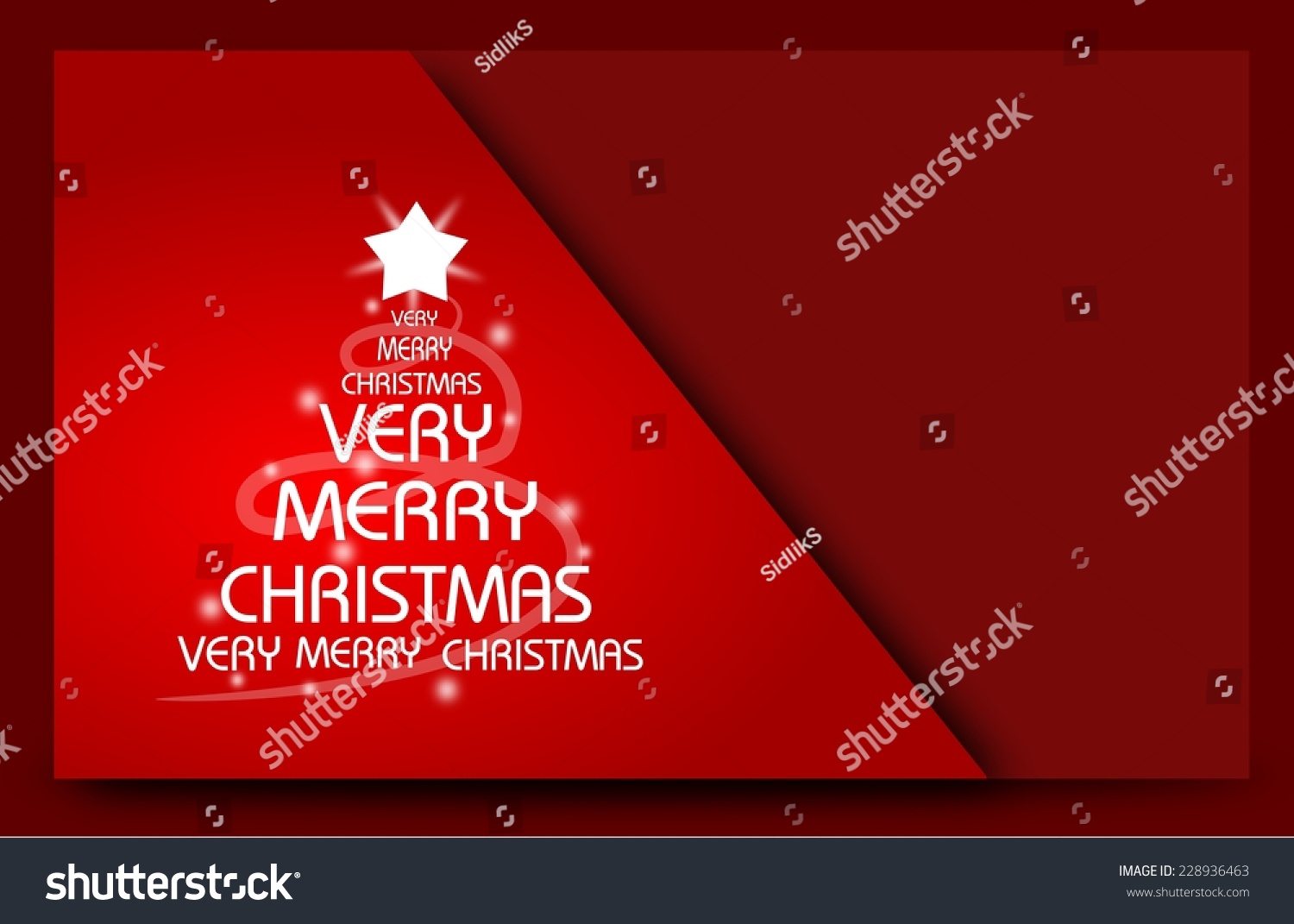 Illustration Of Red Christmas Greeting Card - 228936463 : Shutterstock