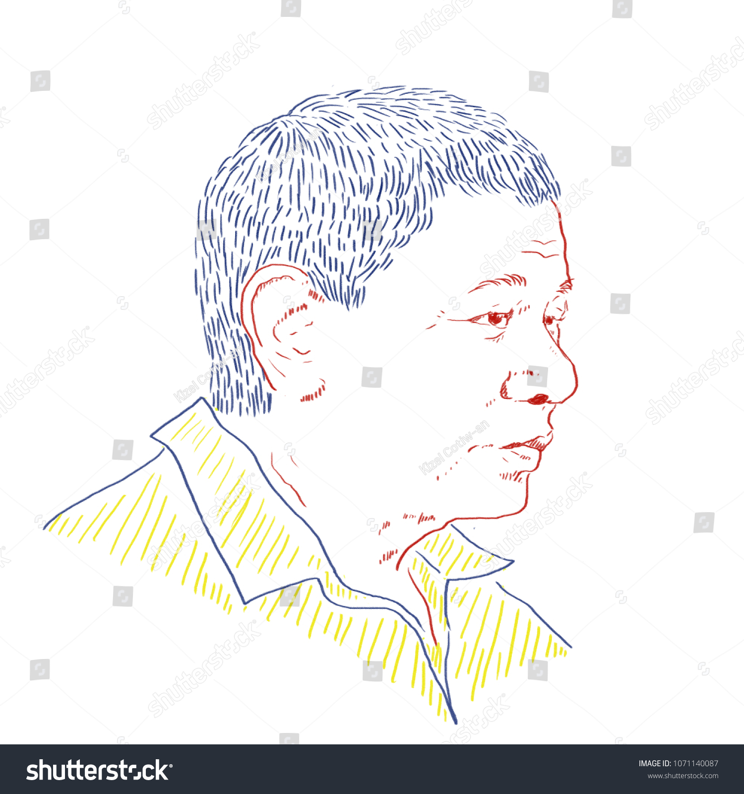 Illustration Rodrigo Duterte President Philippines Stock Illustration 1071140087