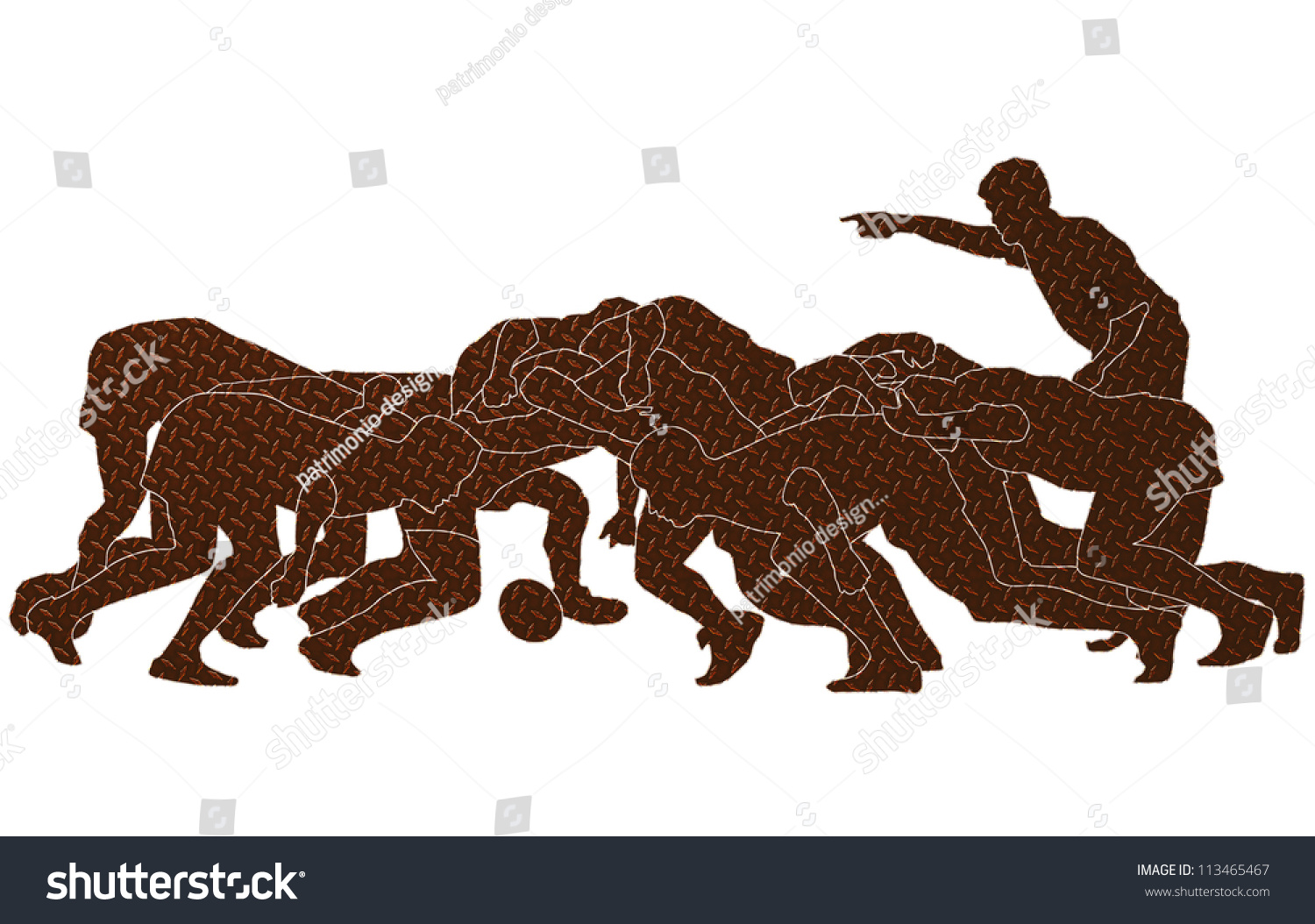 Illustration Rugby Players Scrum On Isolated Stock Illustration ...