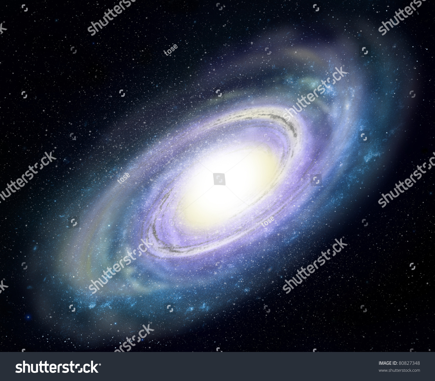 Illustration Of Spiral Galaxy - 80827348 : Shutterstock