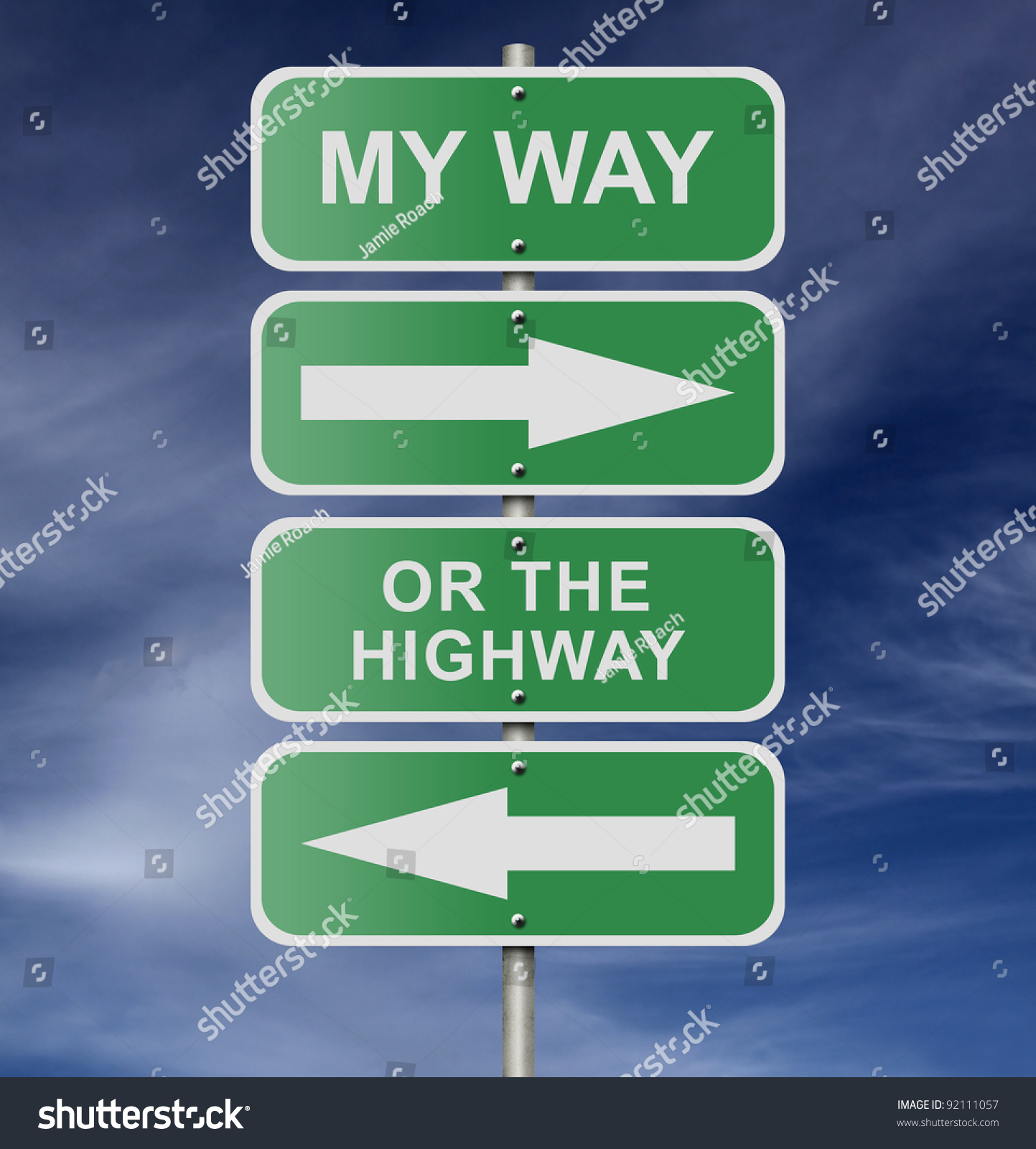 Illustration Of Street Road Sign Messages 