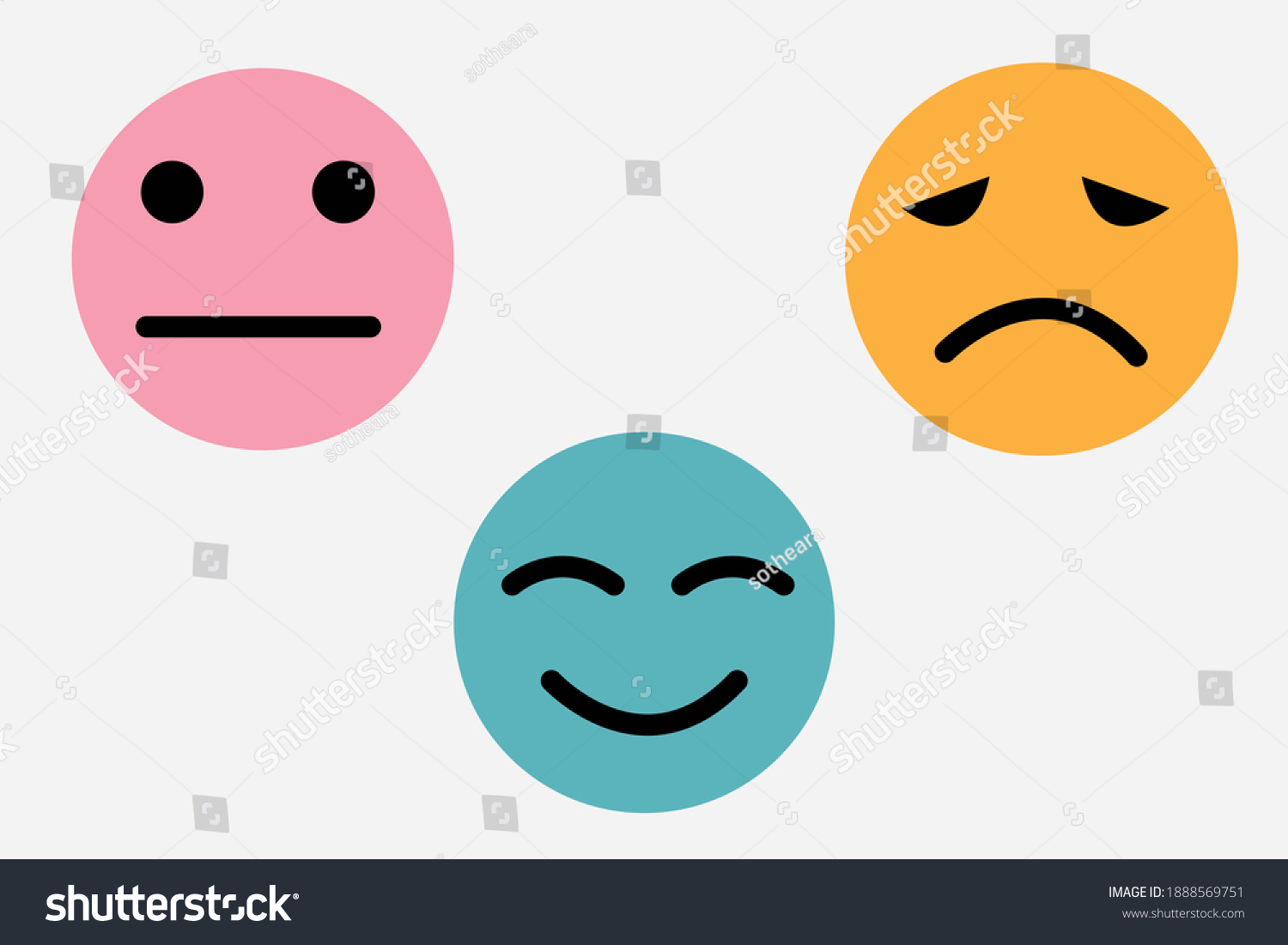 Illustration Symbol Faces Mood Emojis Stock Illustration 1888569751 ...