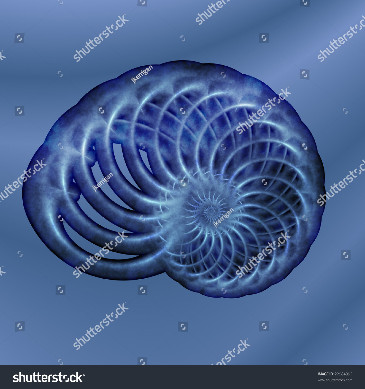 Illustration Textured Nautilus Shades Blue Stock Illustration 22984393 ...